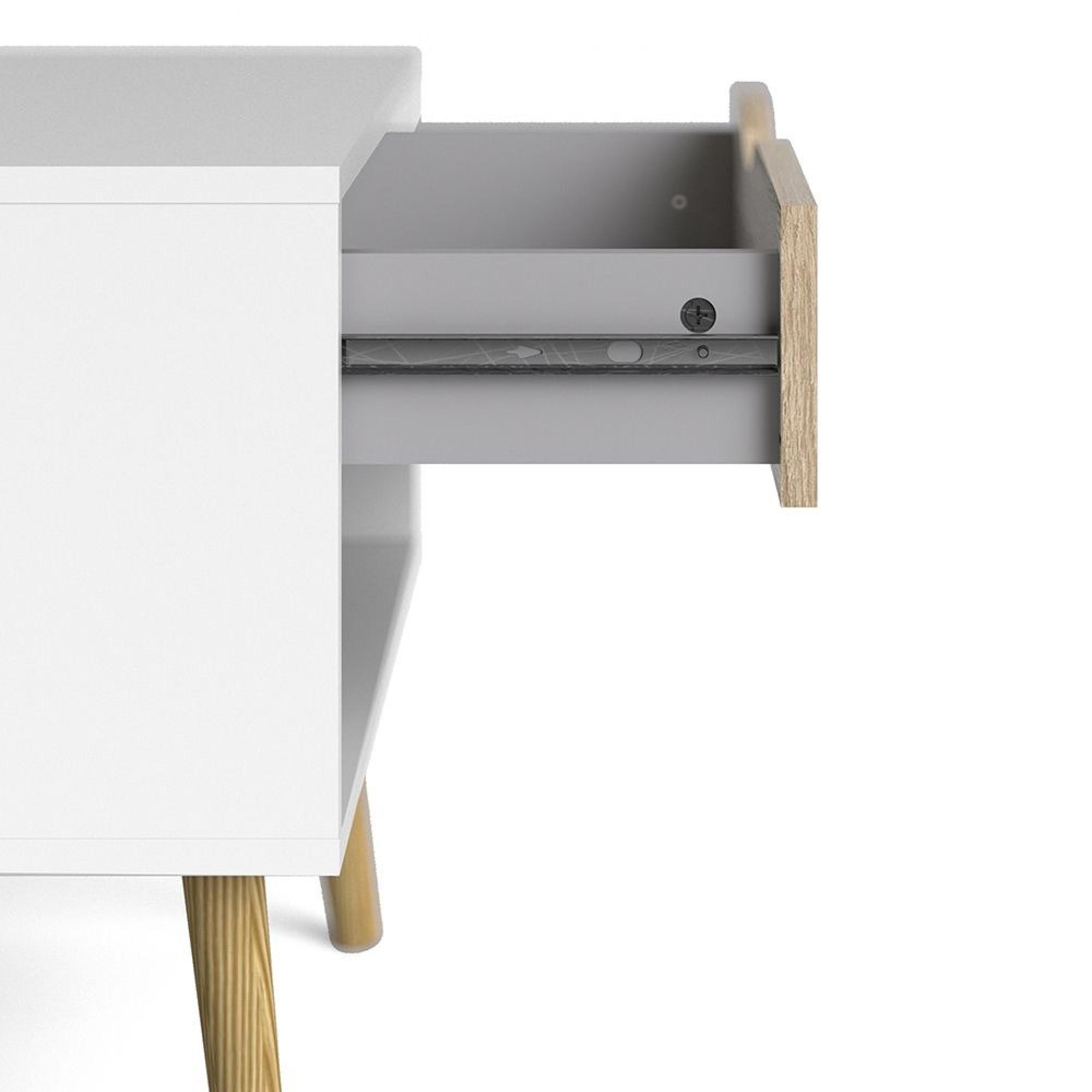 Oslo Bedside Table - 1 Drawer - White and Oak