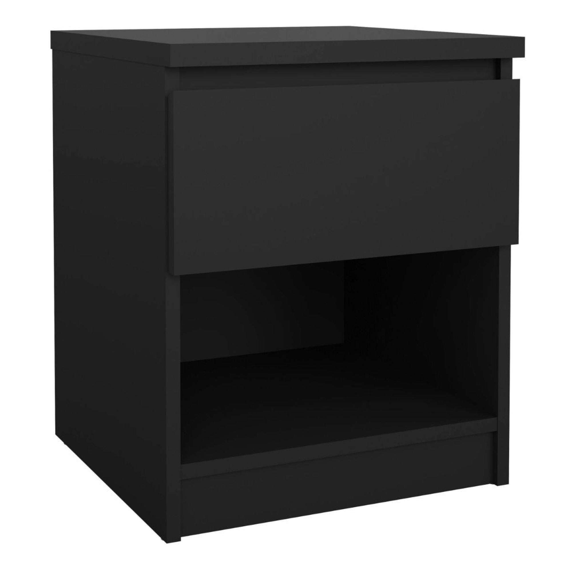 Naia Bedside Cabinet - 1 Drawer - Black
