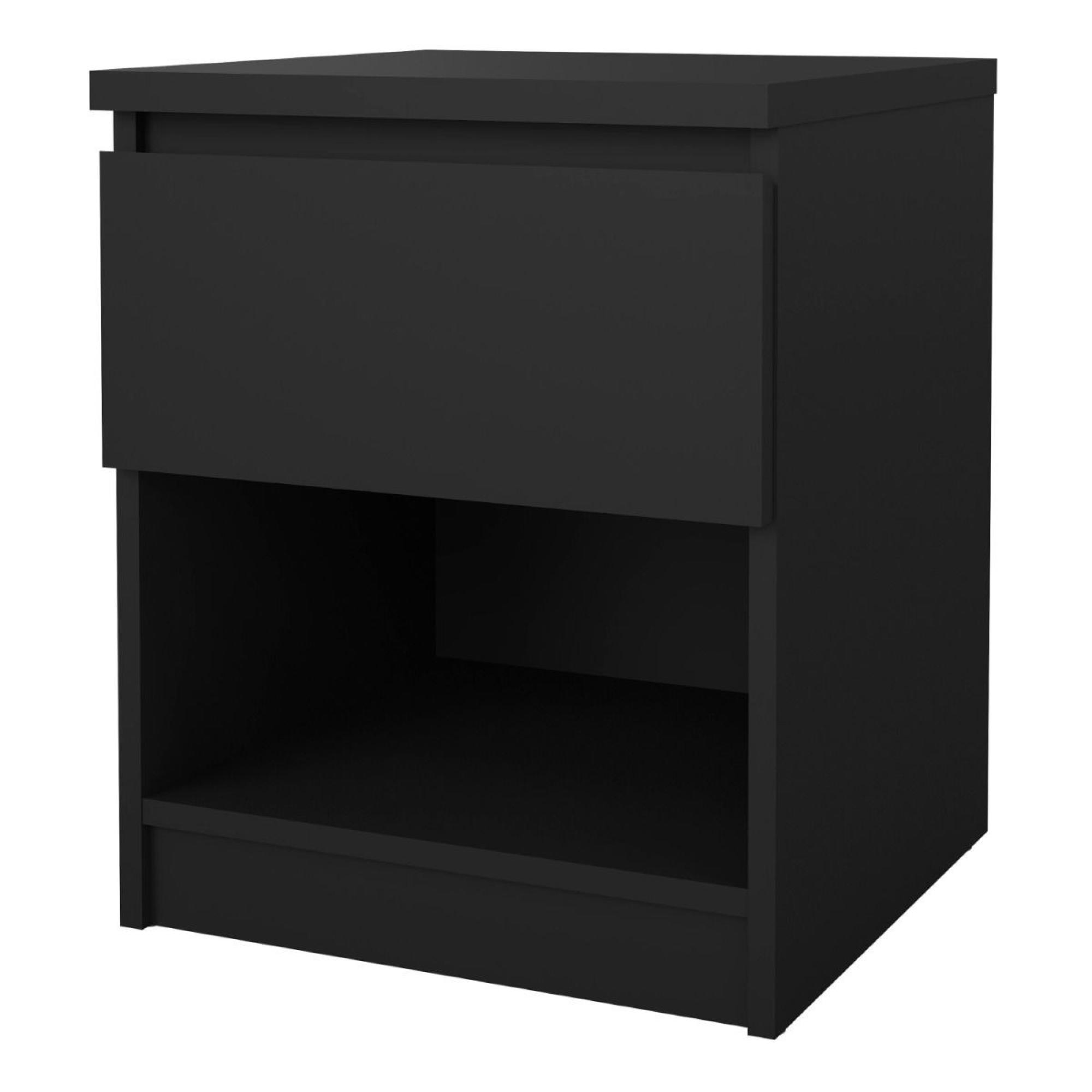 Naia Bedside Cabinet - 1 Drawer - Black