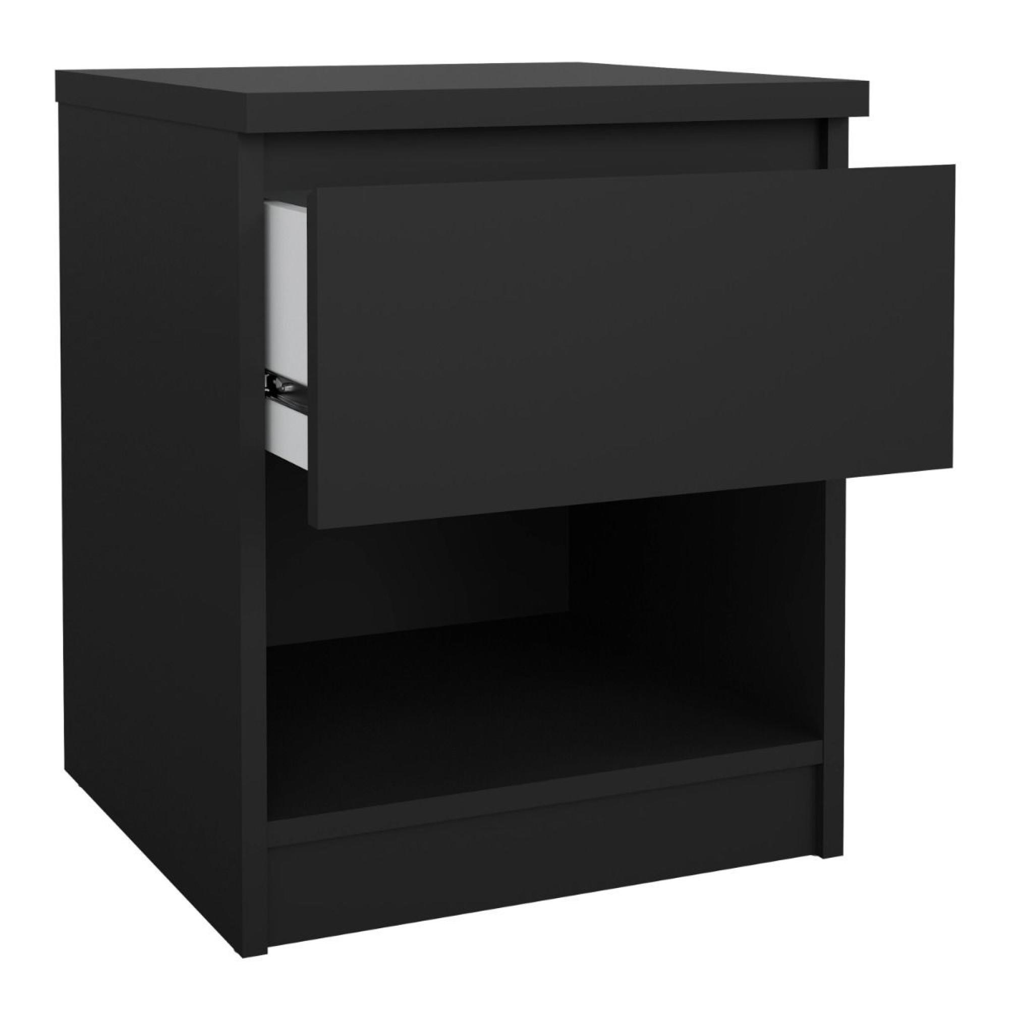 Naia Bedside Cabinet - 1 Drawer - Black