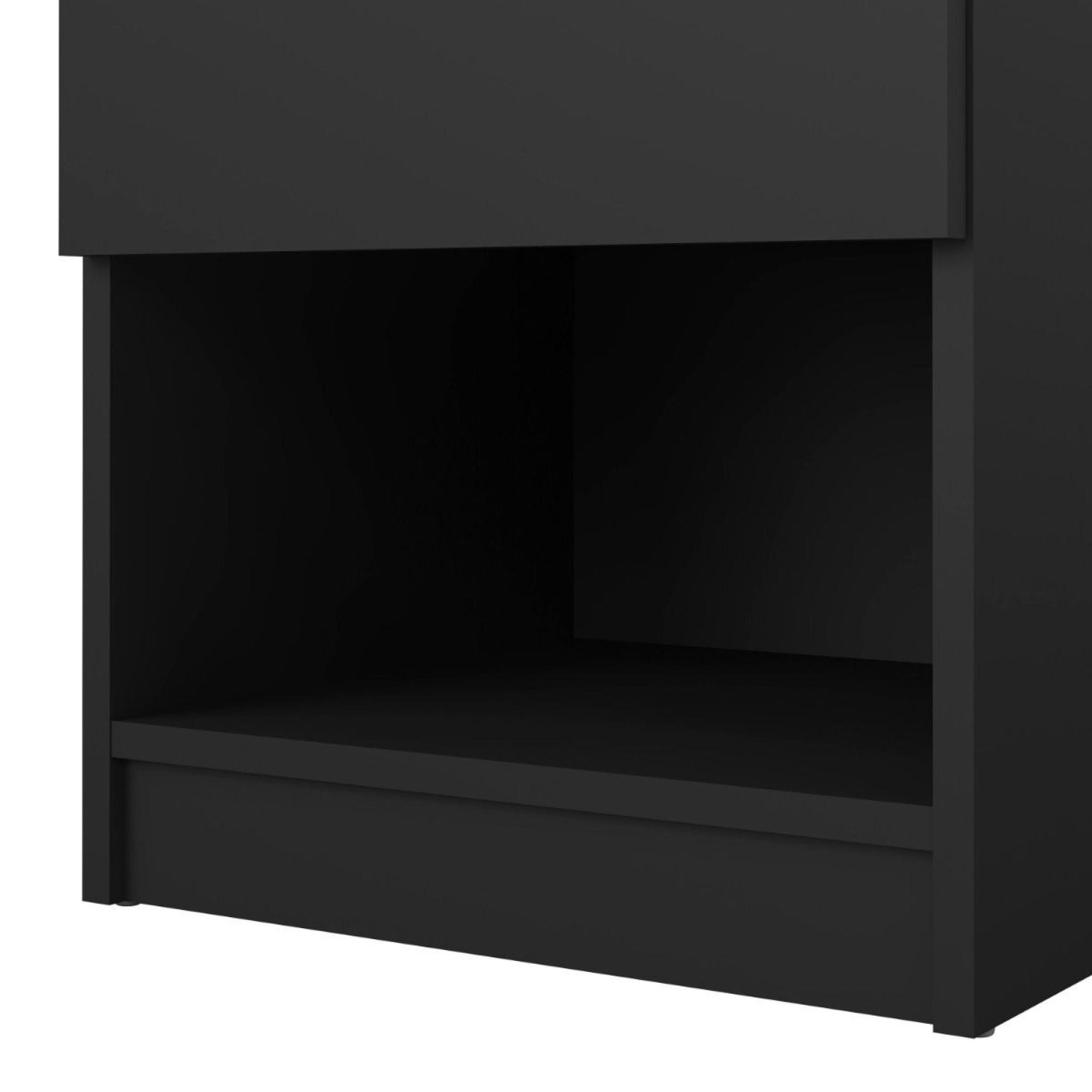 Naia Bedside Cabinet - 1 Drawer - Black