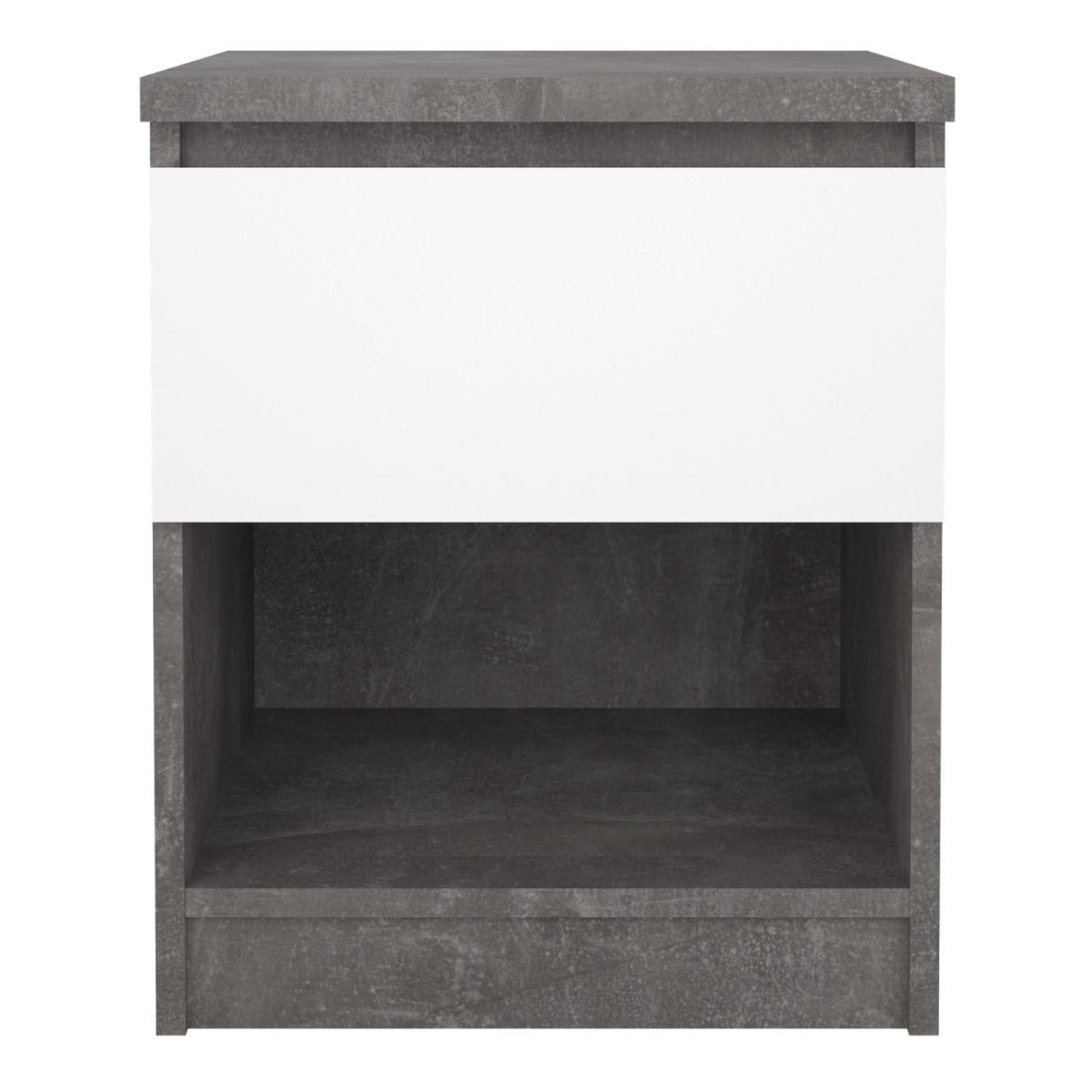 Naia Bedside Cabinet - 1 Drawer - Grey Concrete