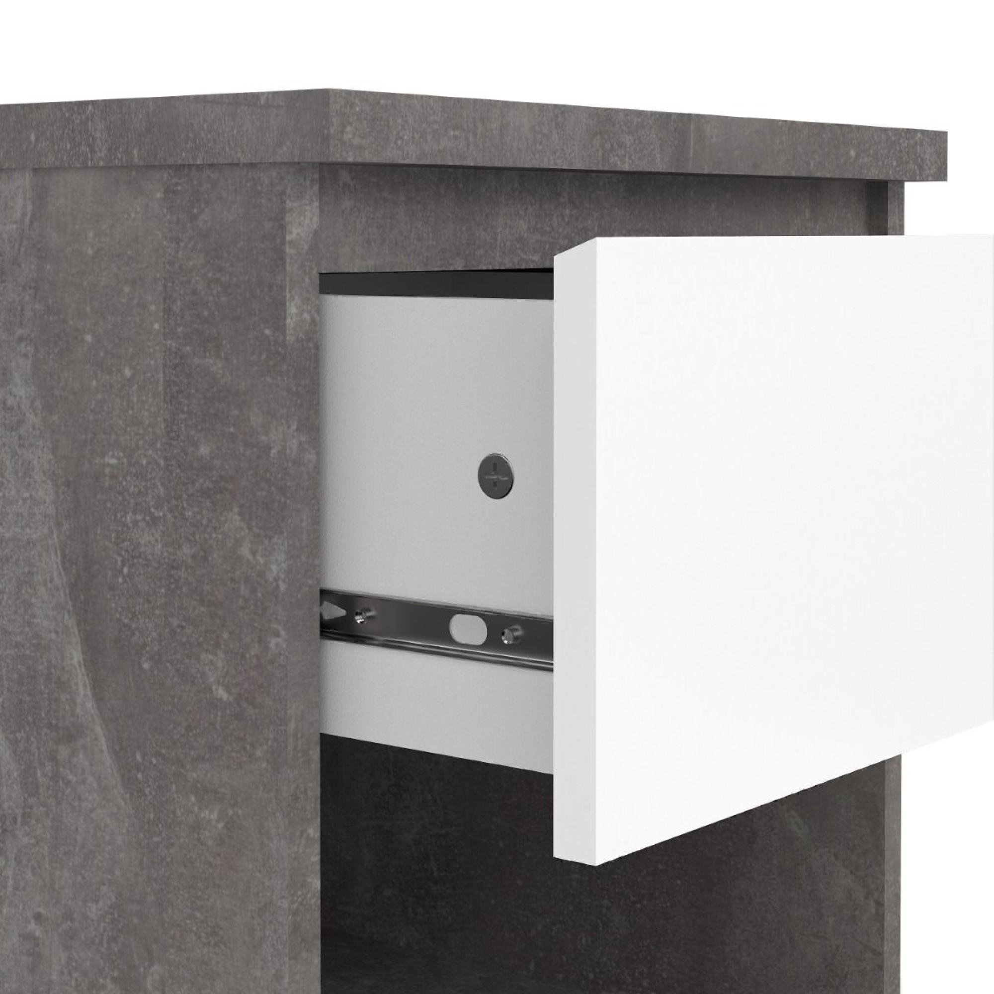 Naia Bedside Cabinet - 1 Drawer - Grey Concrete