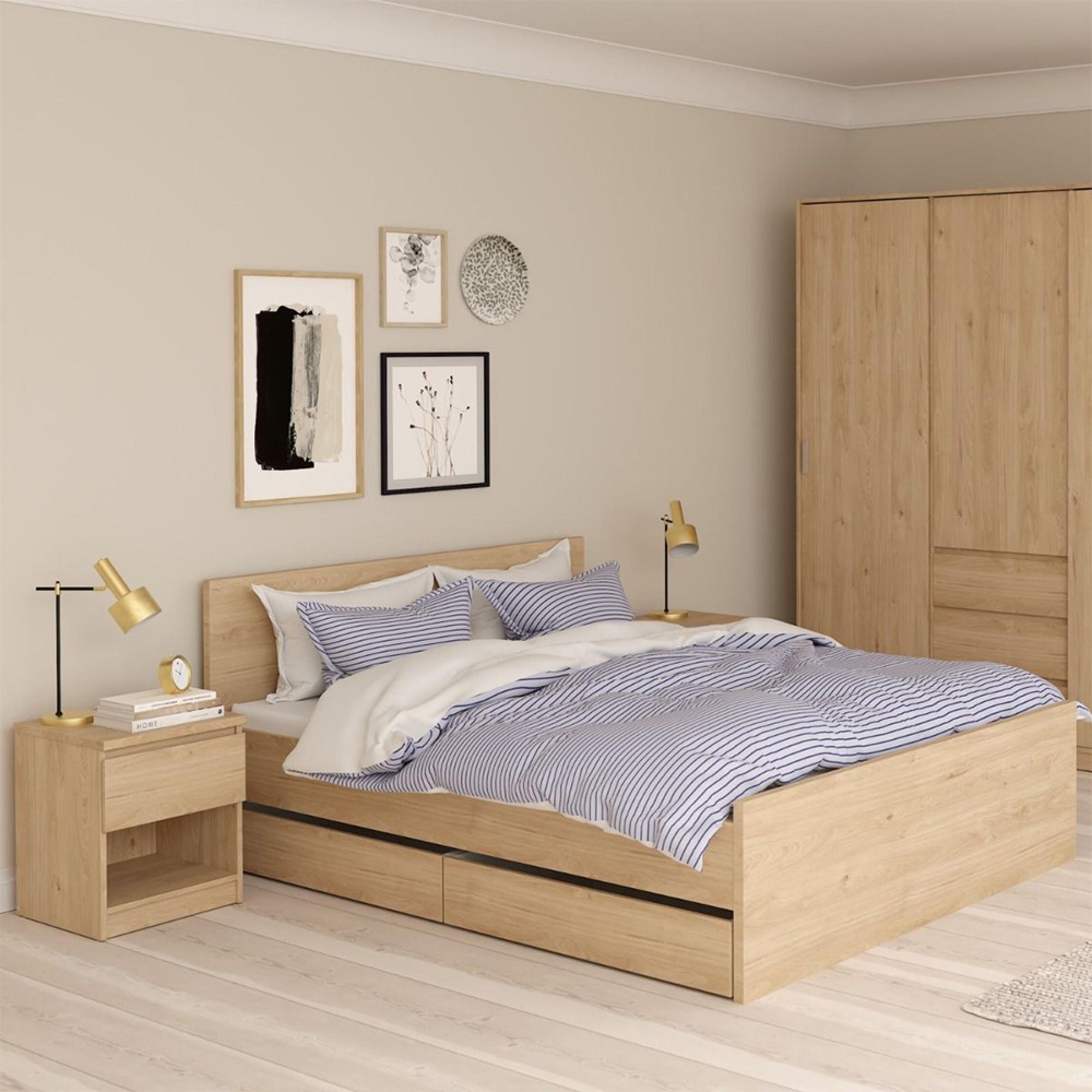 Naia Bedside Cabinet - 1 Drawer - Oak