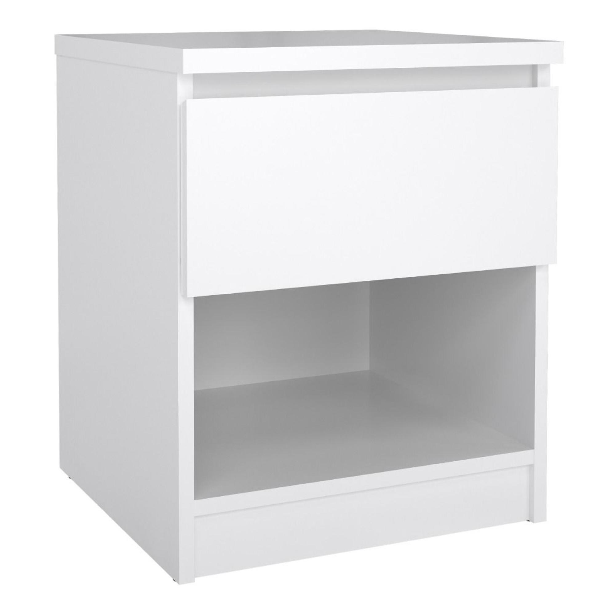 Naia Bedside Cabinet - 1 Drawer - White Gloss