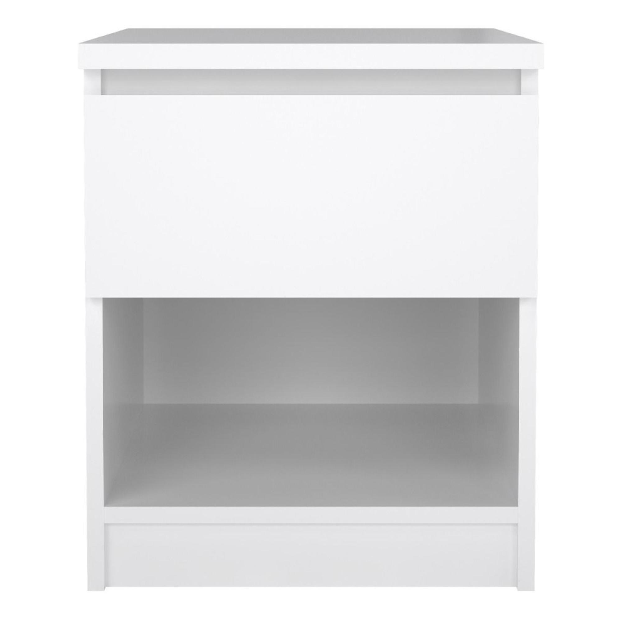 Naia Bedside Cabinet - 1 Drawer - White Gloss