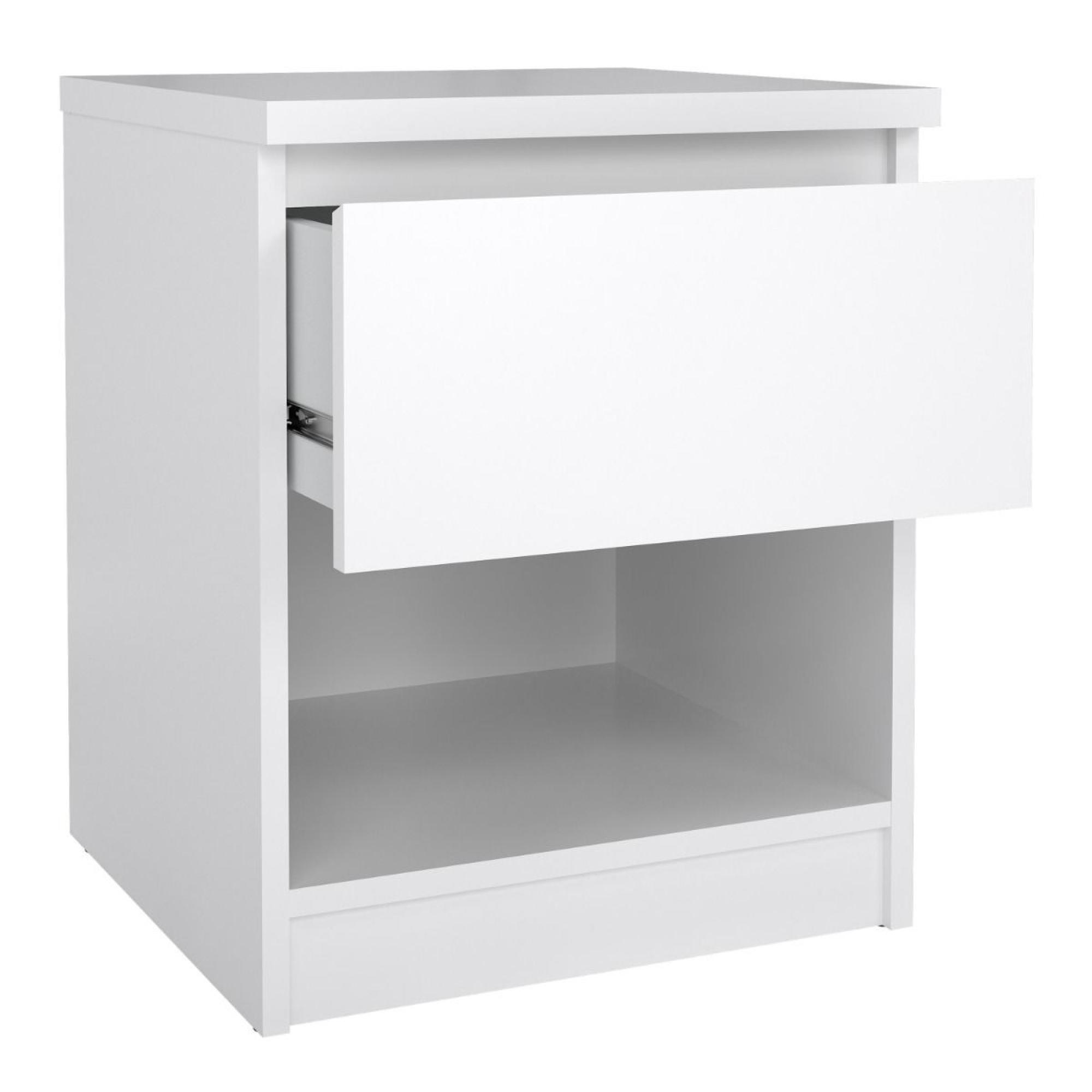 Naia Bedside Cabinet - 1 Drawer - White Gloss