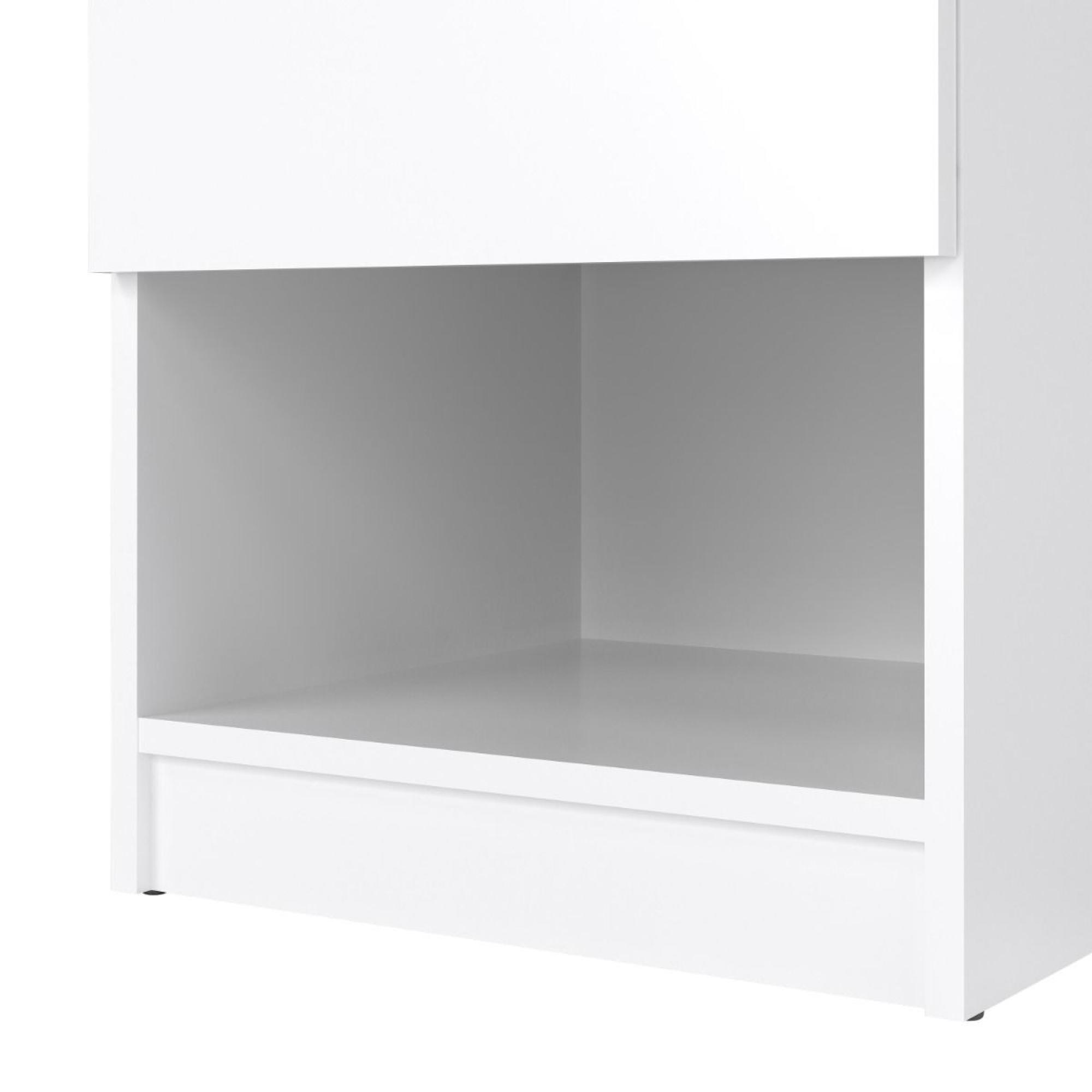 Naia Bedside Cabinet - 1 Drawer - White Gloss
