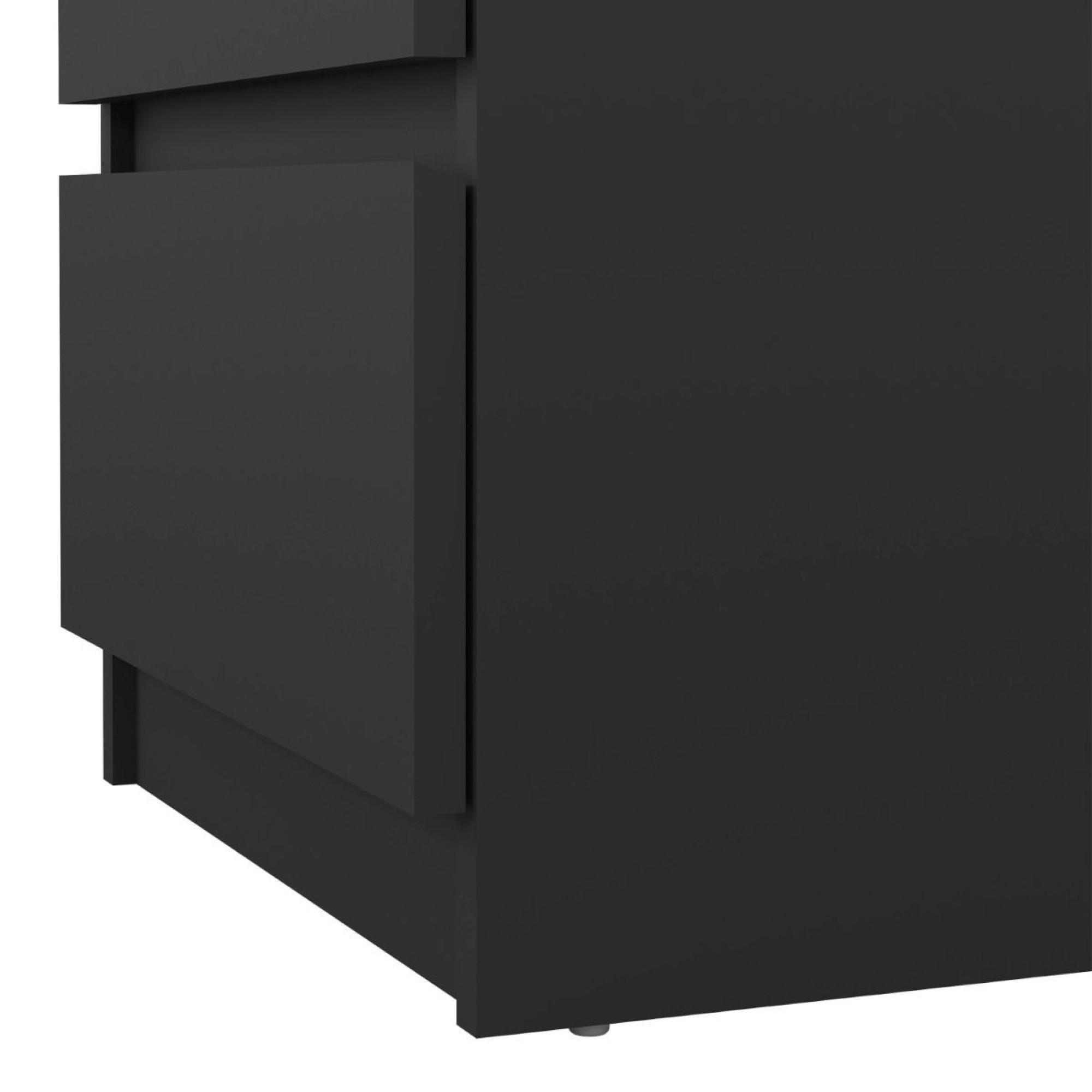Naia Bedside Cabinet - 3 Drawer - Black