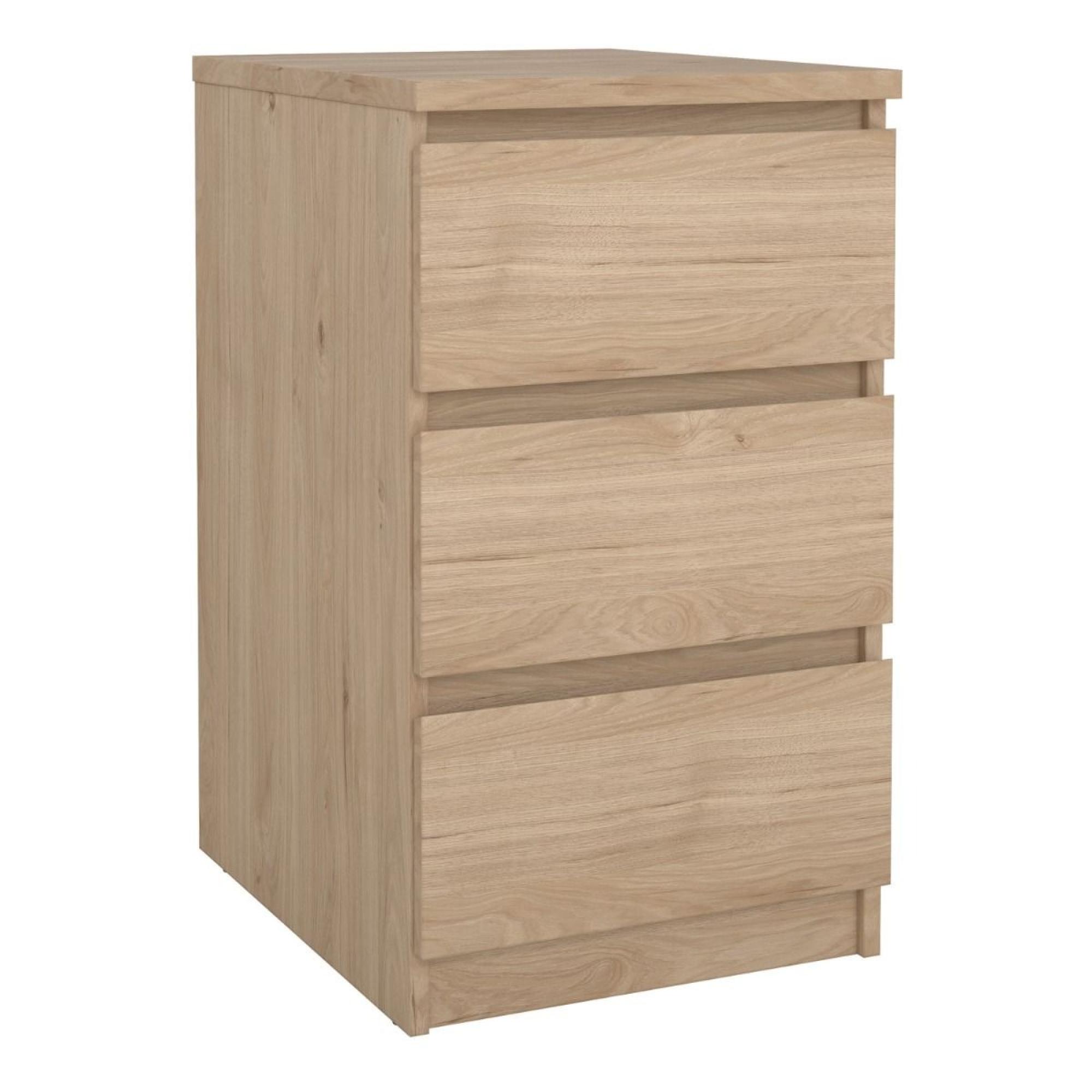 Naia Bedside Cabinet - 3 Drawer - Oak