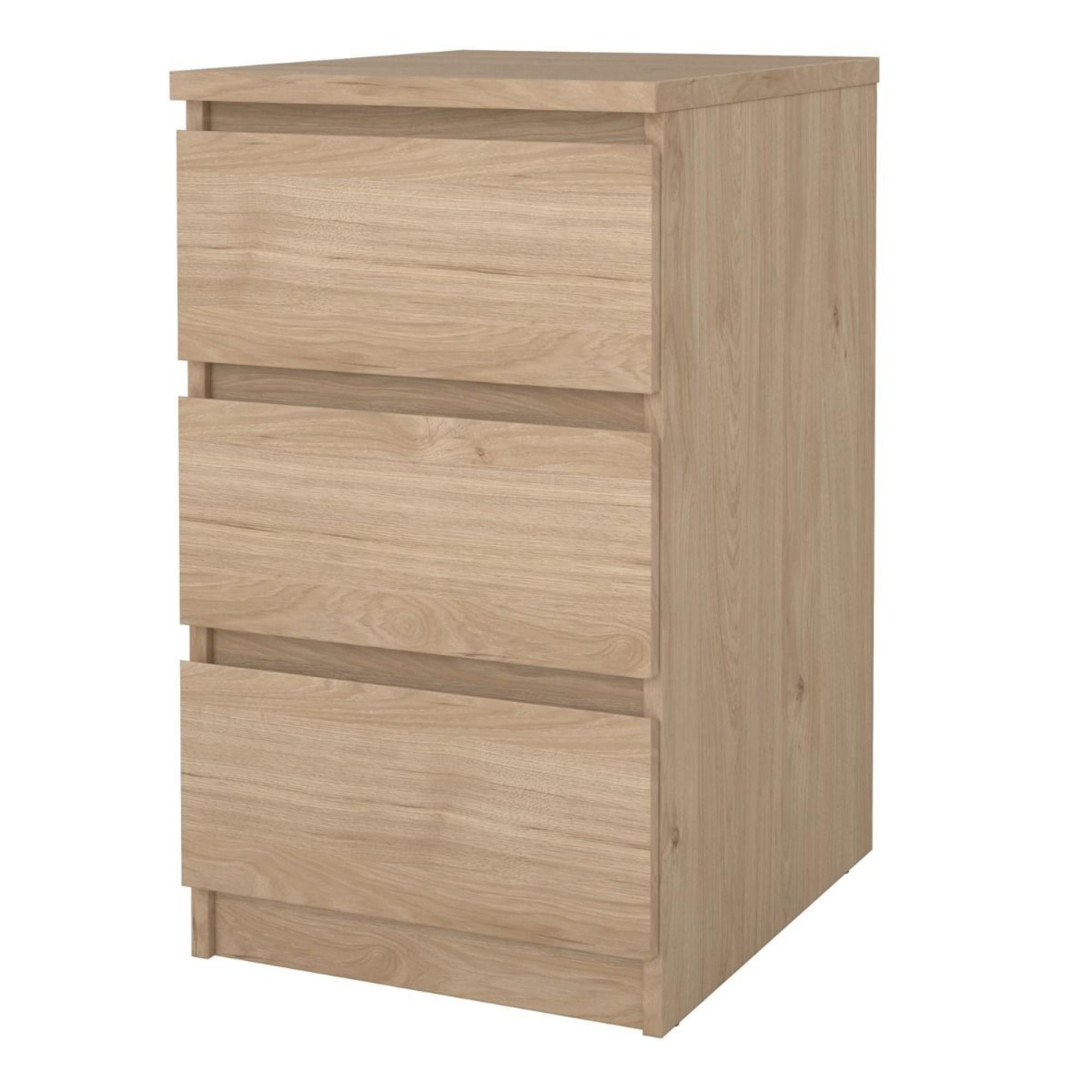 Naia Bedside Cabinet - 3 Drawer - Oak