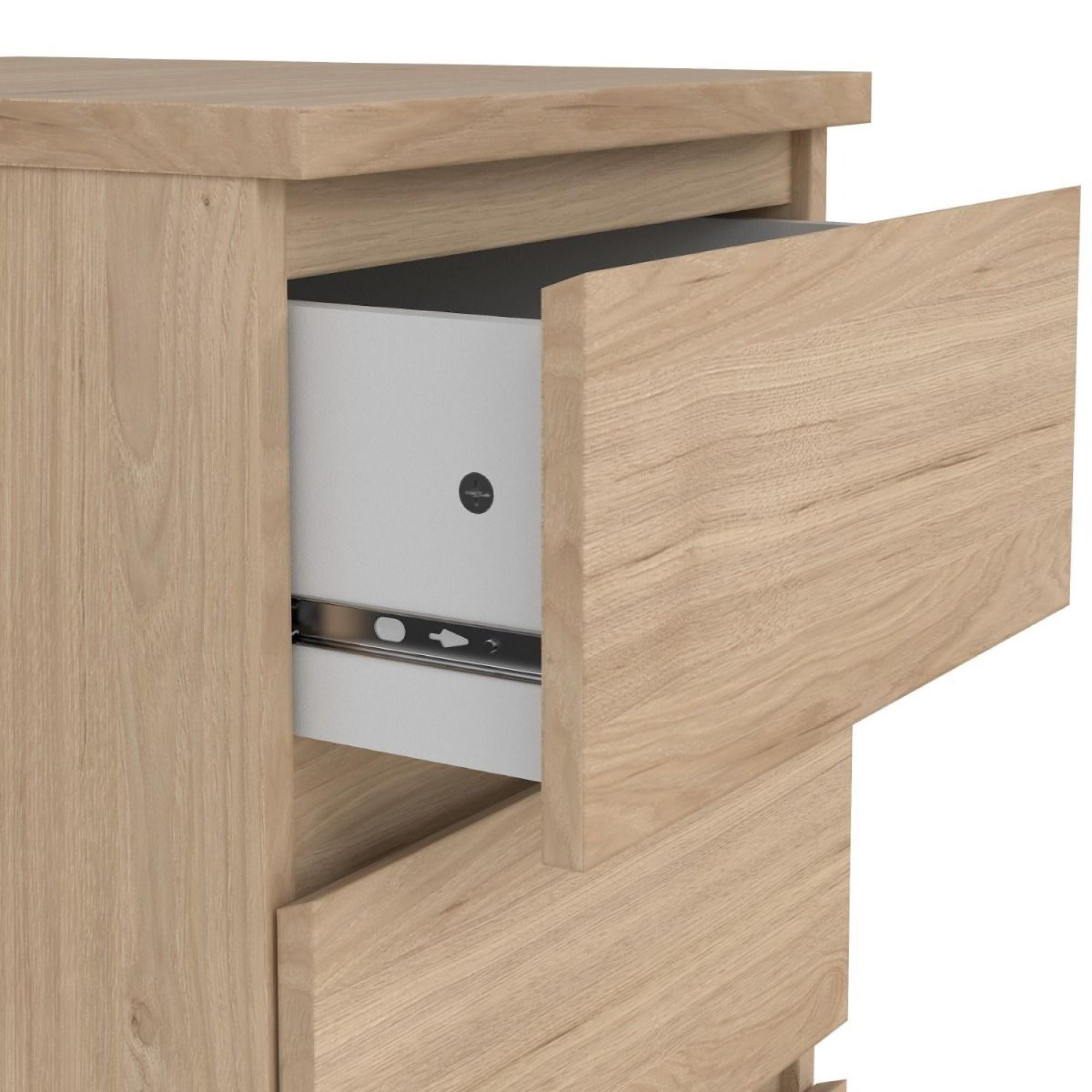 Naia Bedside Cabinet - 3 Drawer - Oak