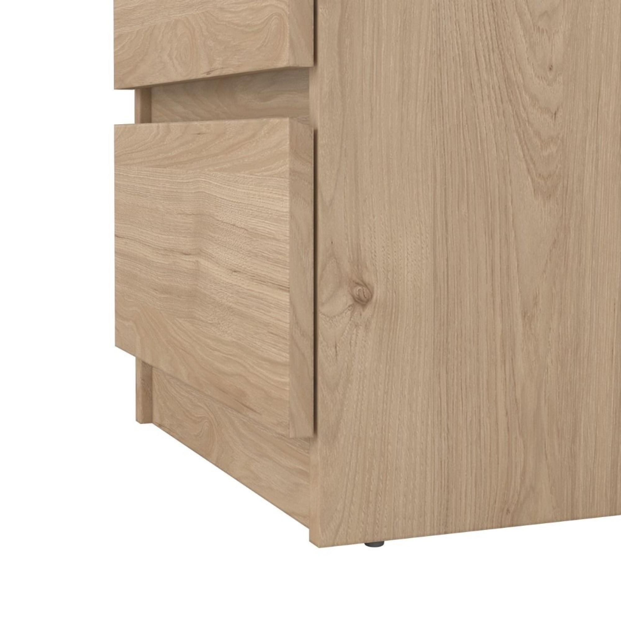 Naia Bedside Cabinet - 3 Drawer - Oak