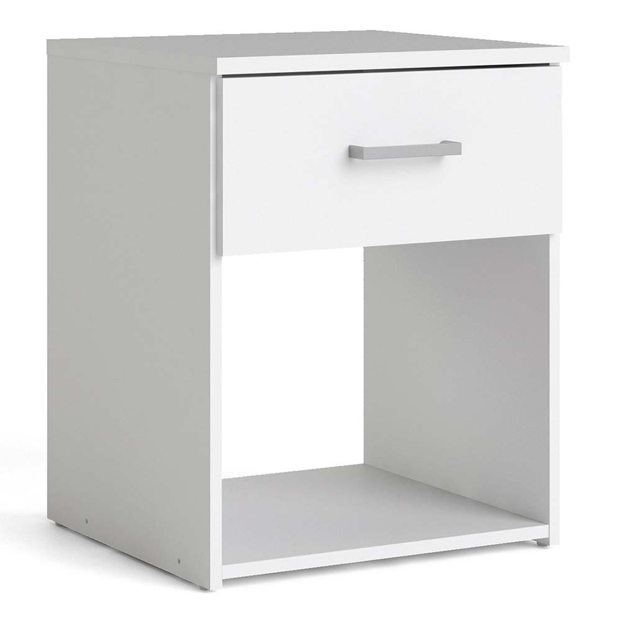 Space Bedside Cabinet - 1 Drawer - White