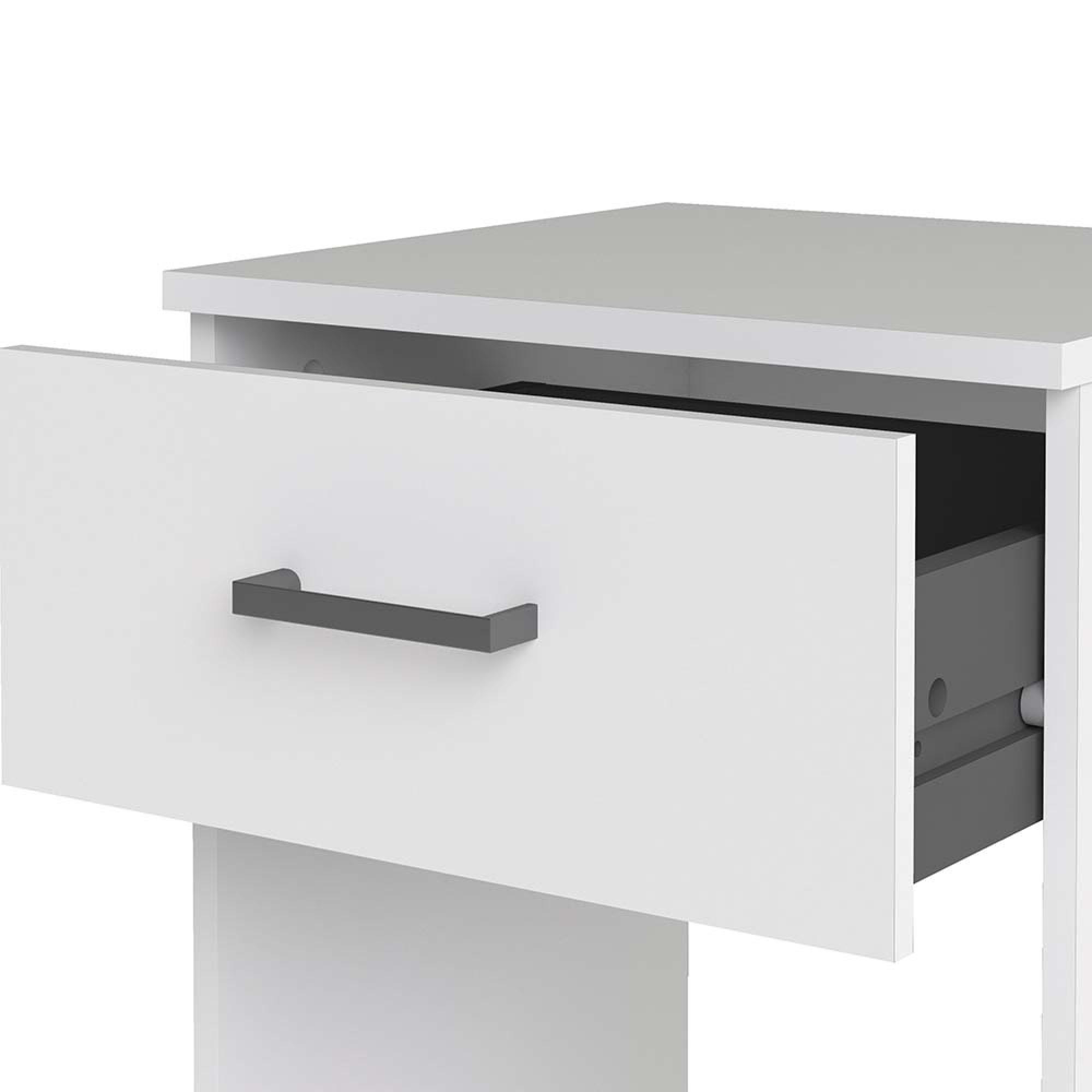 Space Bedside Cabinet - 1 Drawer - White