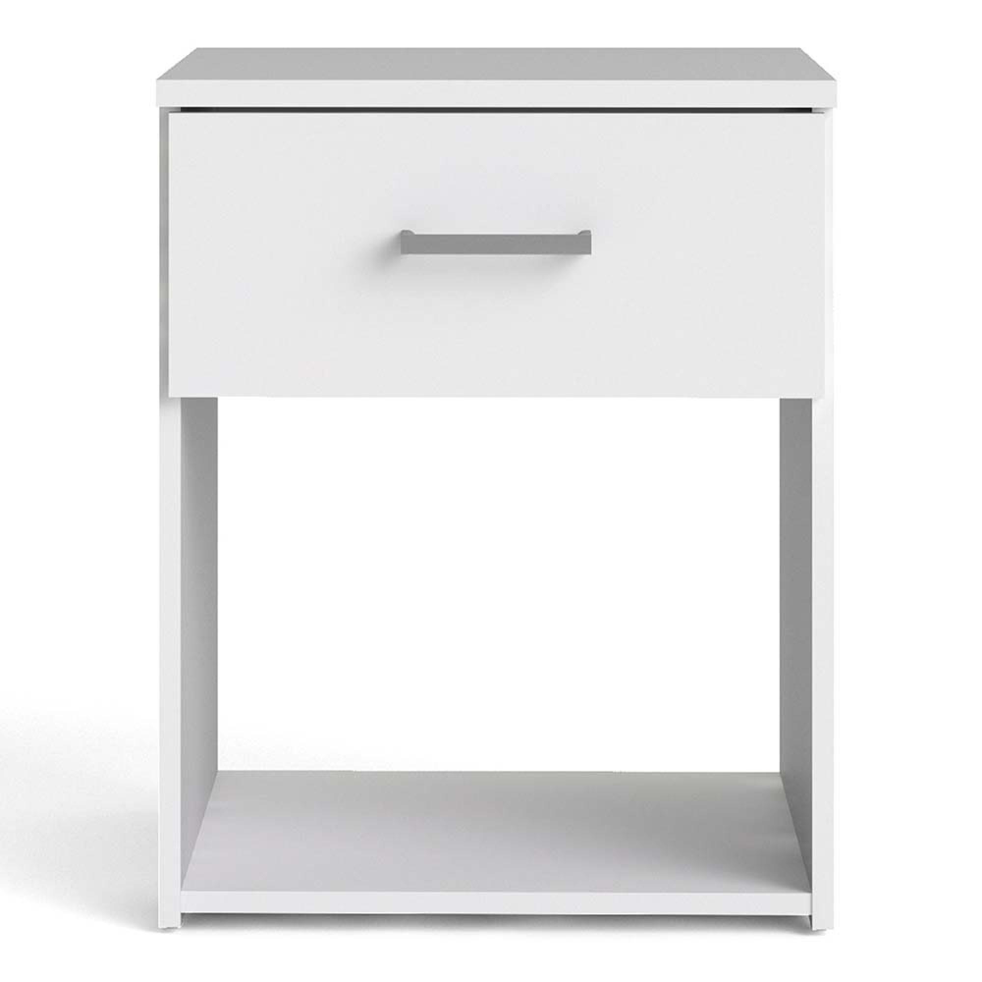 Space Bedside Cabinet - 1 Drawer - White