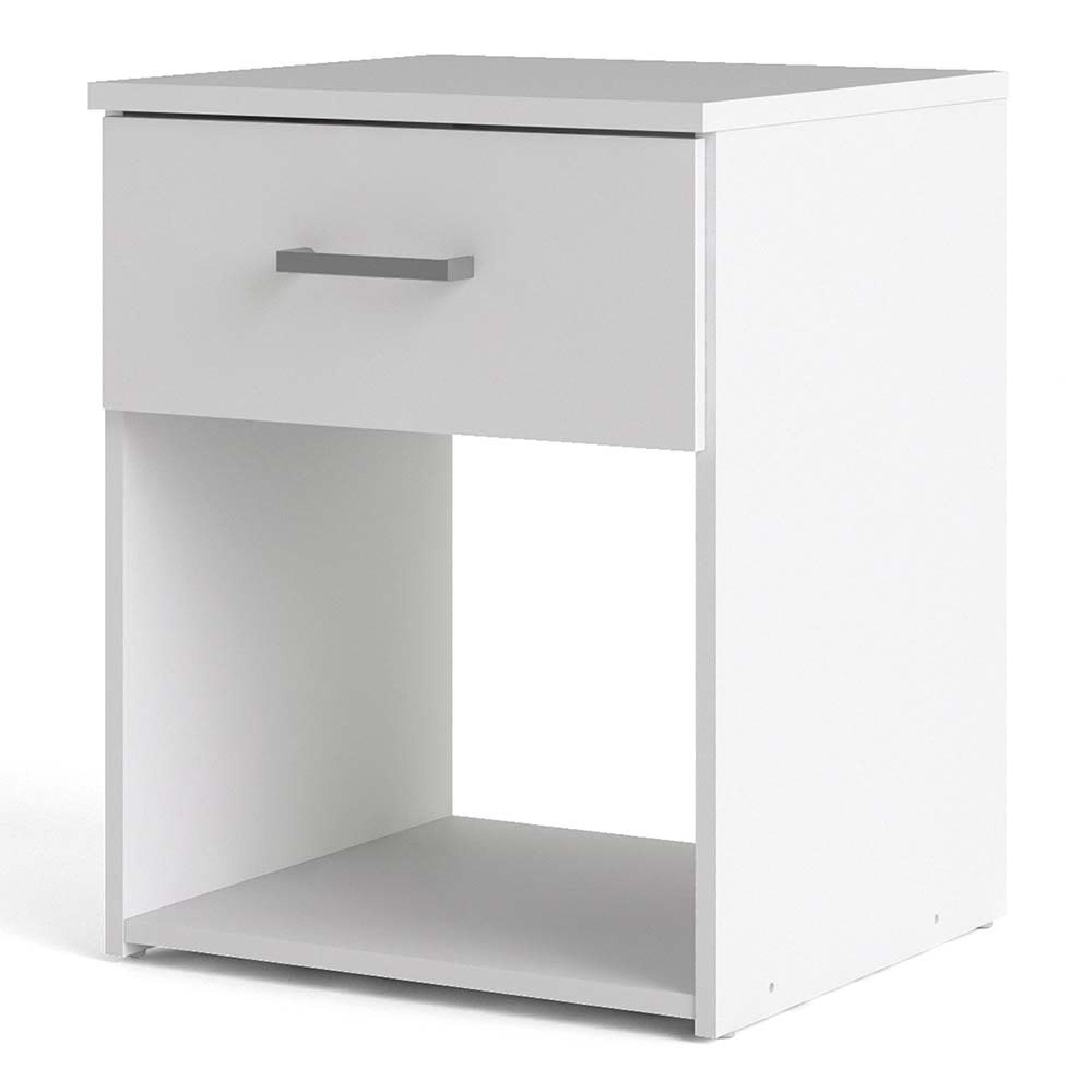 Space Bedside Cabinet - 1 Drawer - White