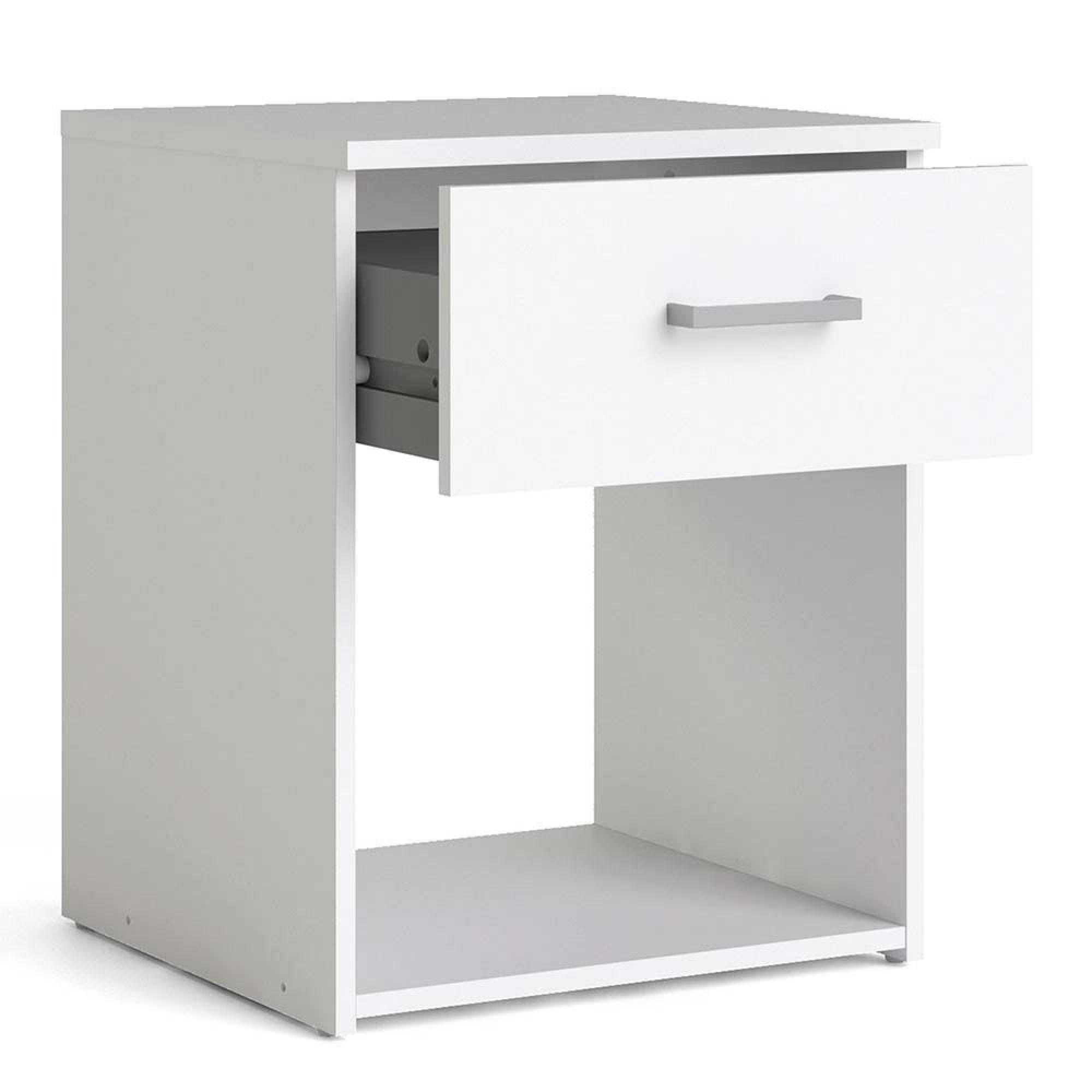 Space Bedside Cabinet - 1 Drawer - White