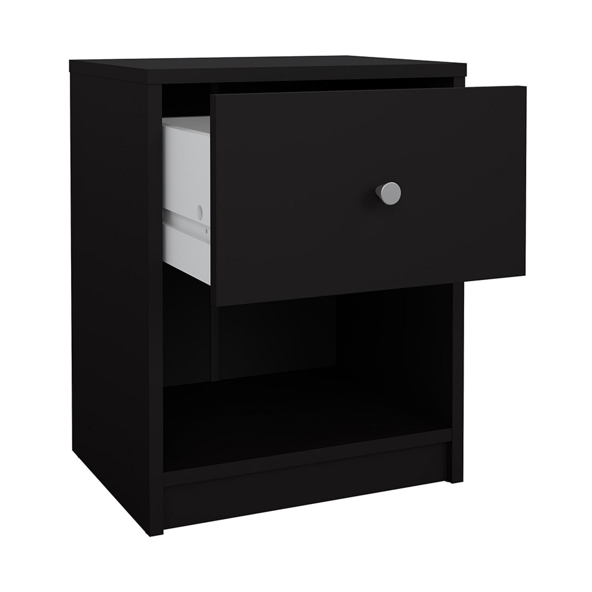 May Bedside Cabinet - 1 Drawer - Black