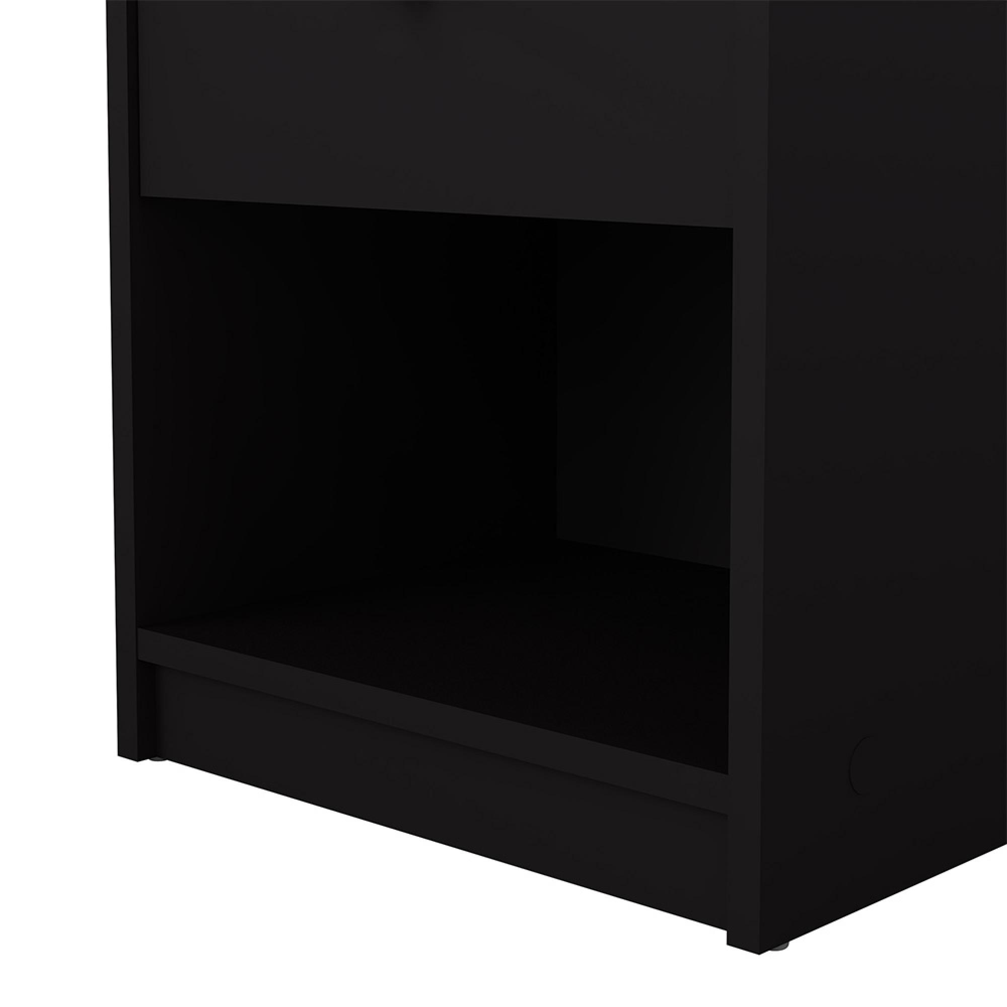 May Bedside Cabinet - 1 Drawer - Black