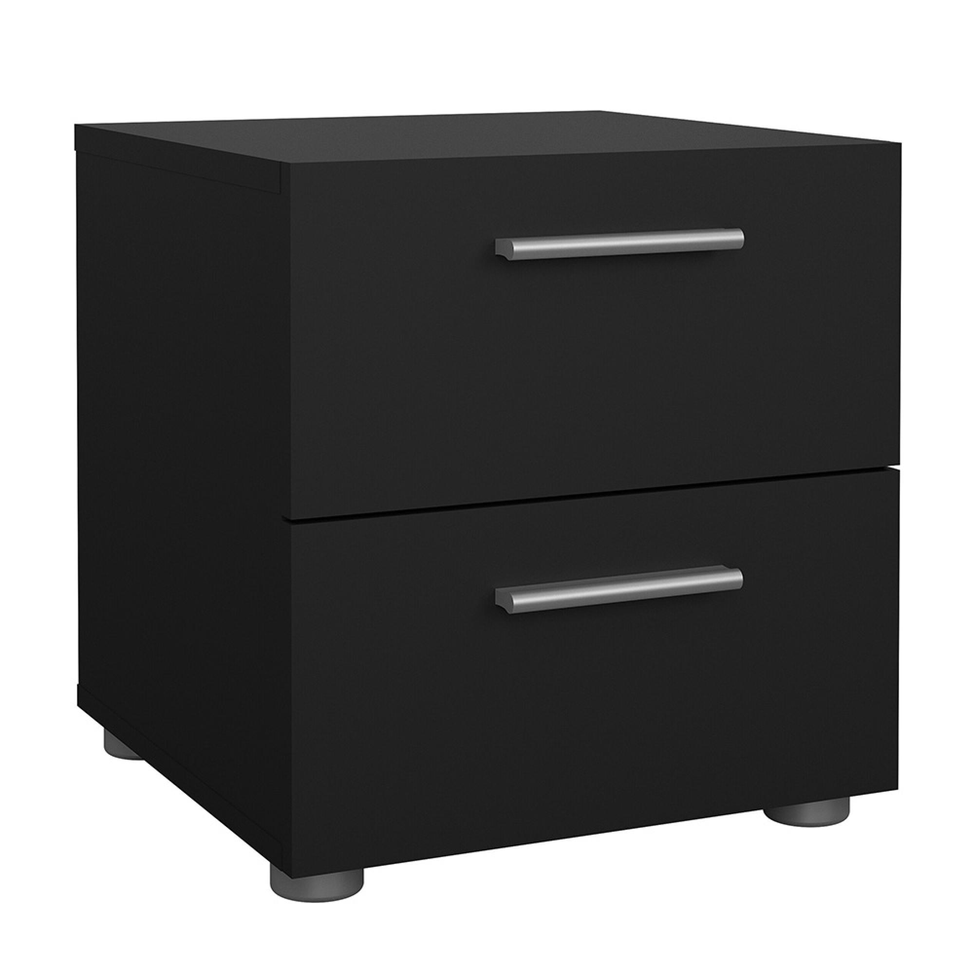 Pepe Bedside Cabinet - 2 Drawer - Black