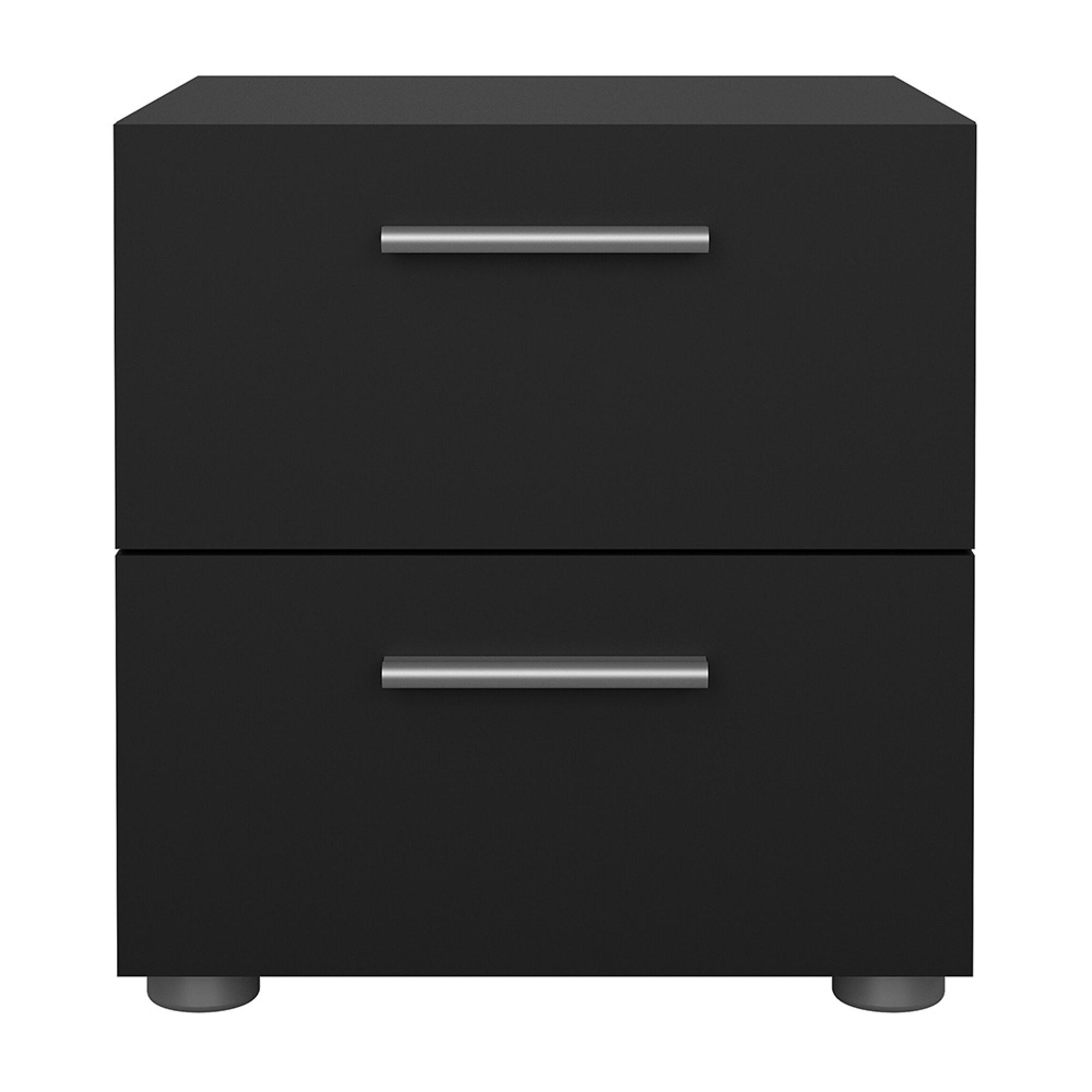 Pepe Bedside Cabinet - 2 Drawer - Black