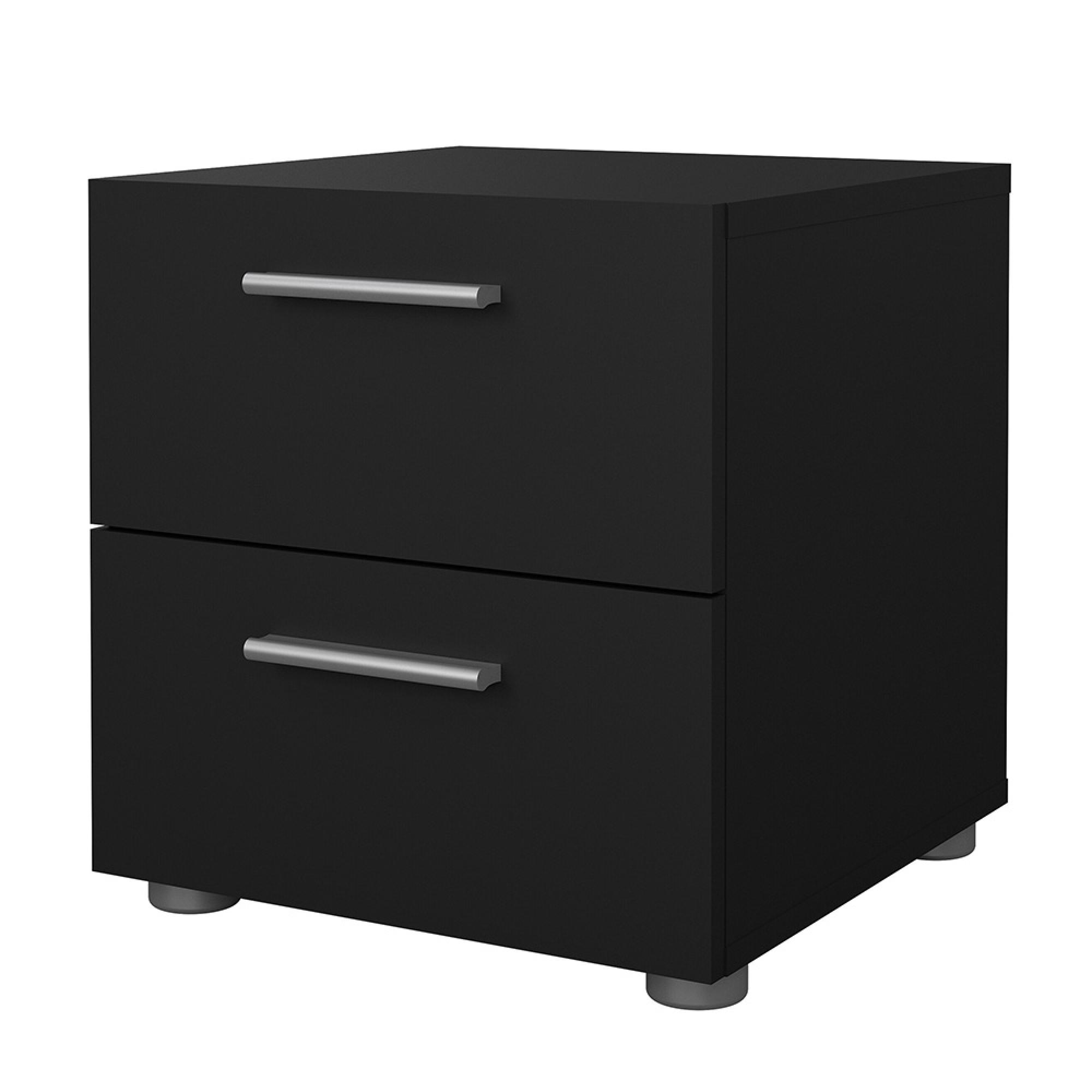 Pepe Bedside Cabinet - 2 Drawer - Black