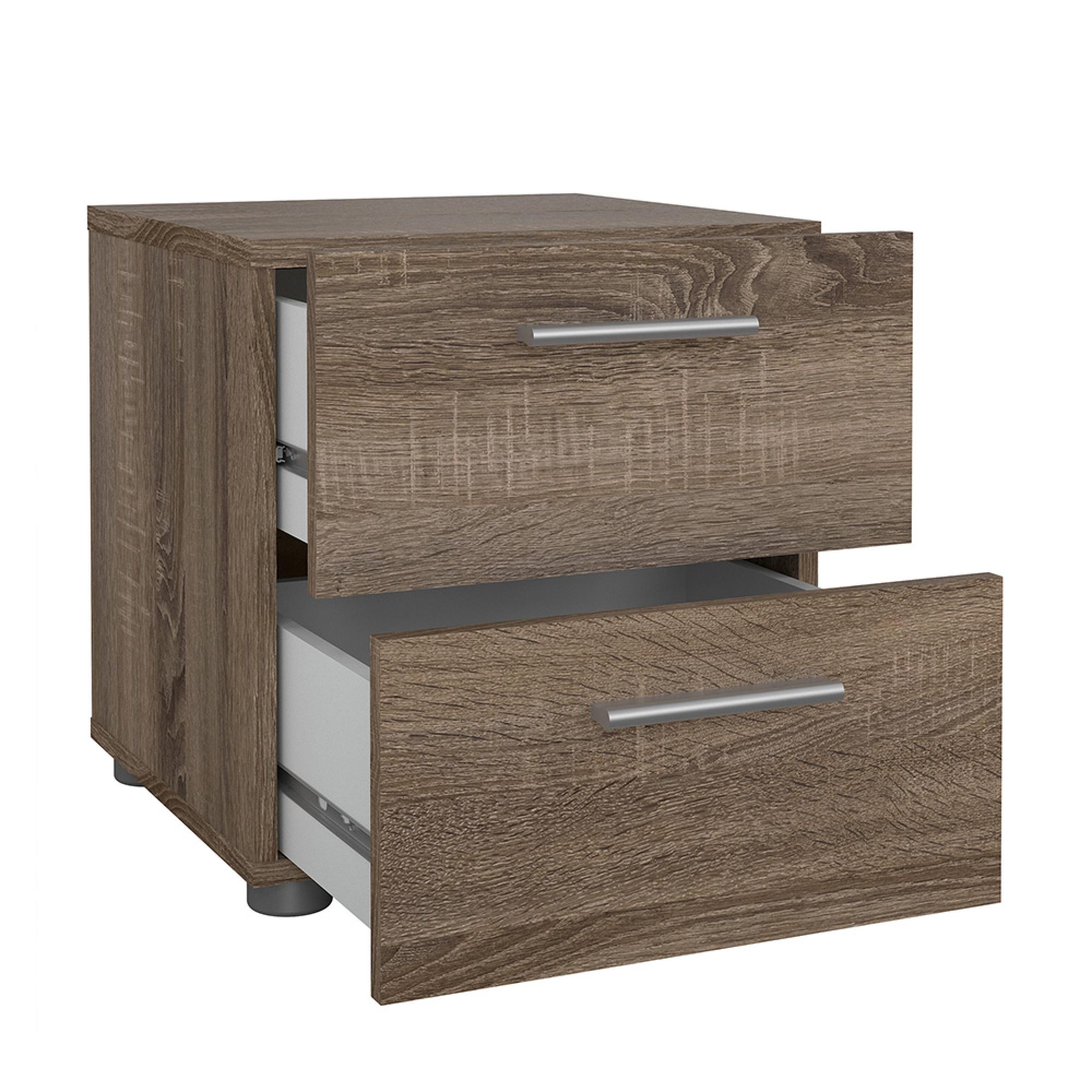 Pepe Bedside Cabinet - 2 Drawer - Truffle Oak
