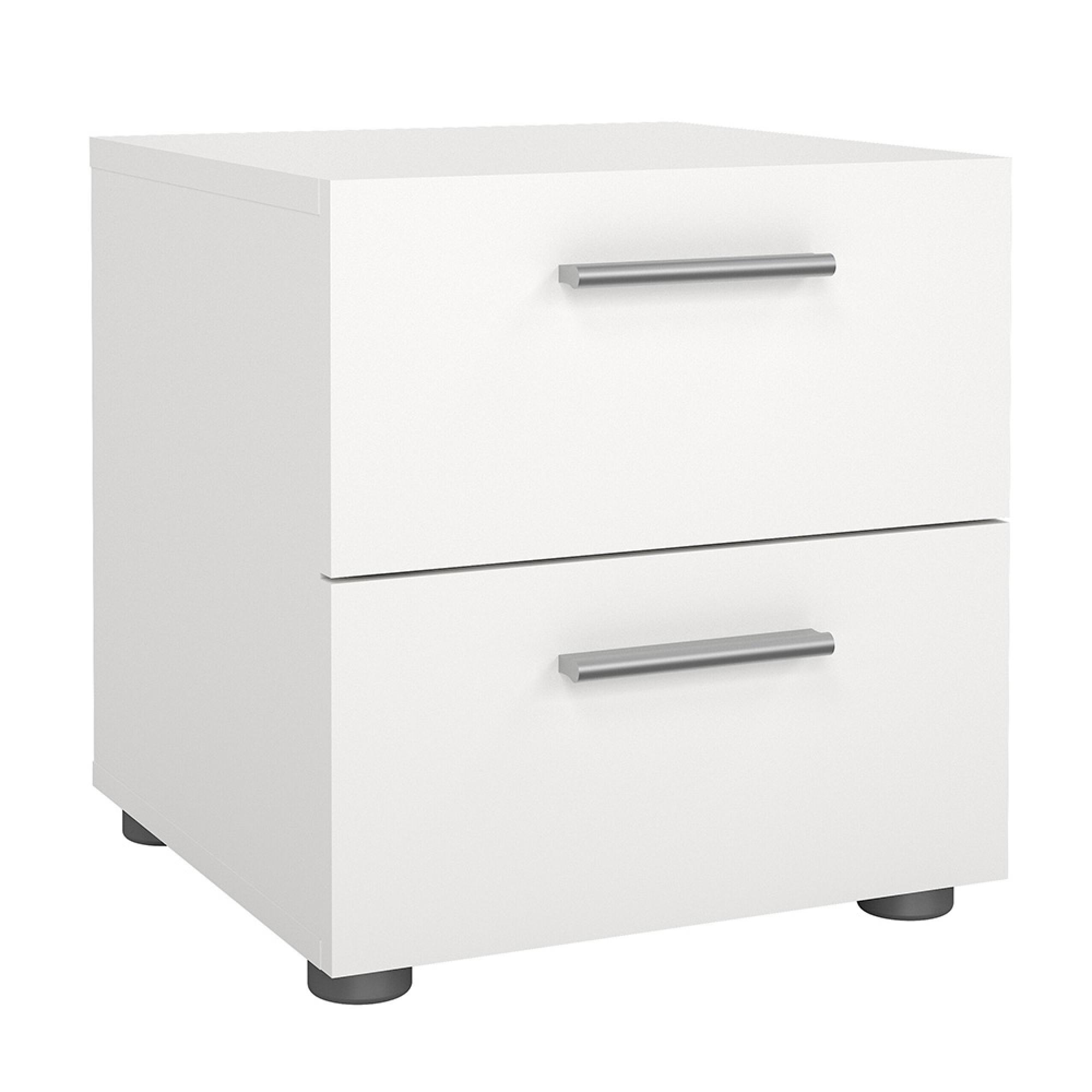 Pepe Bedside Cabinet - 2 Drawer - White