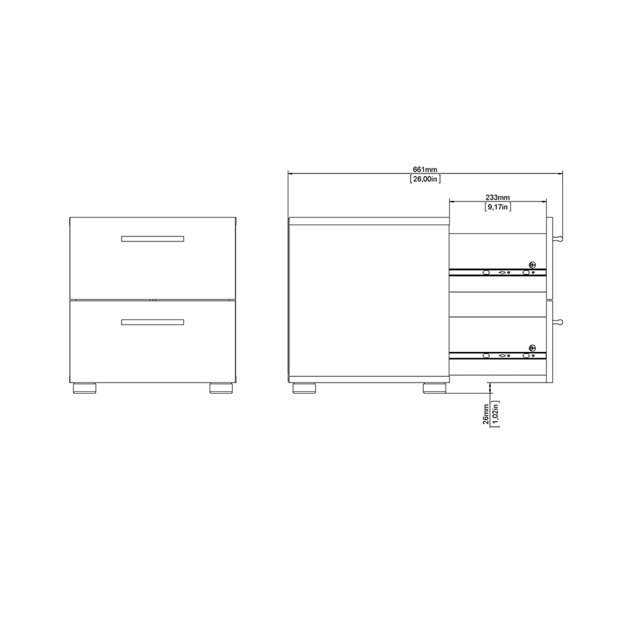 Pepe Bedside Cabinet - 2 Drawer - White