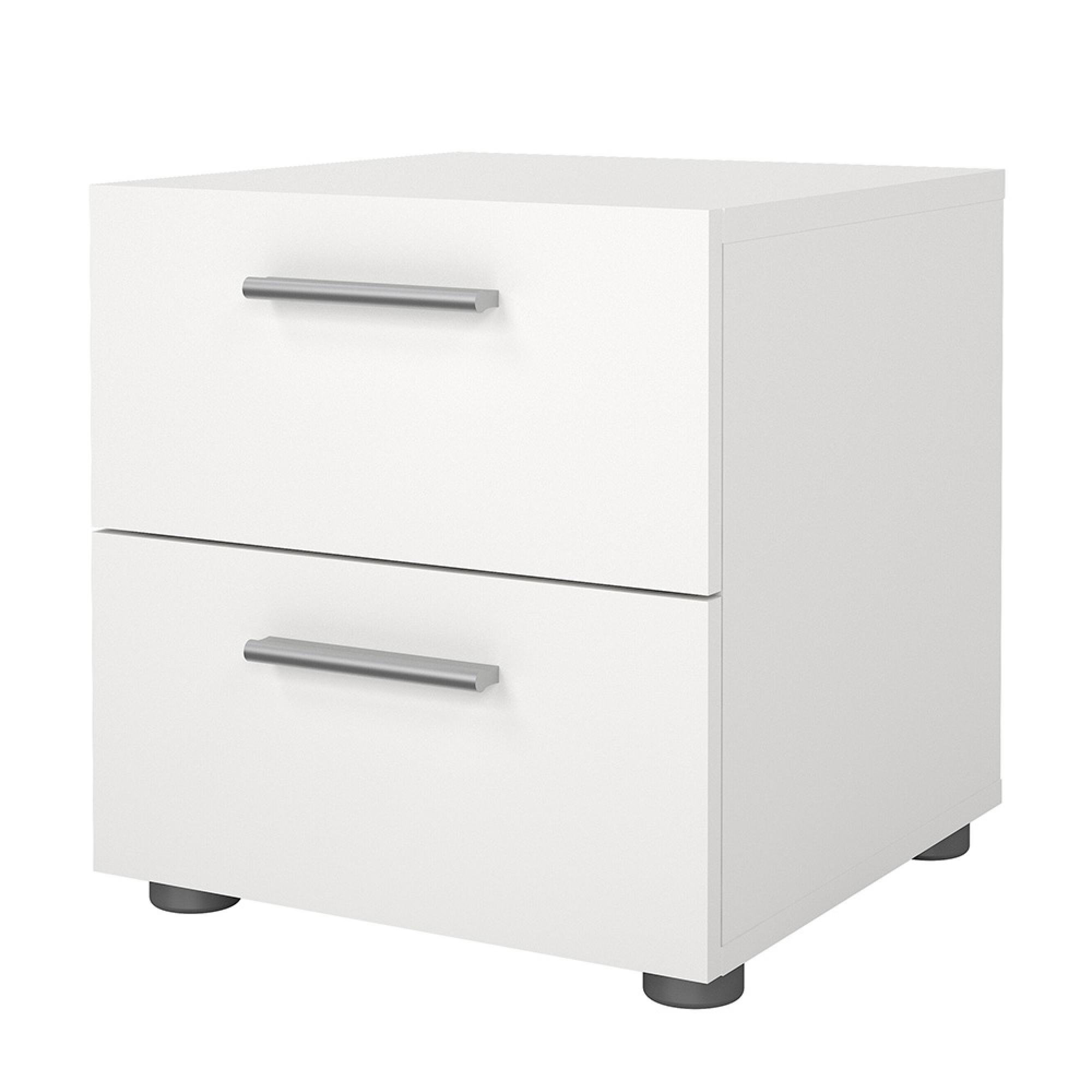 Pepe Bedside Cabinet - 2 Drawer - White