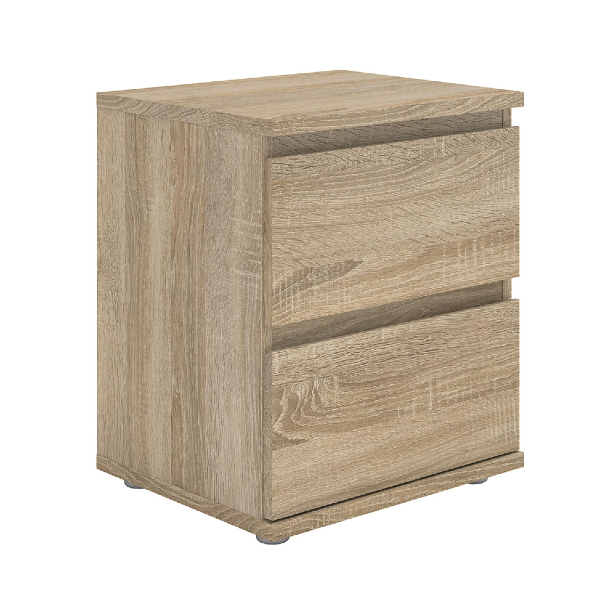 Nova Bedside Cabinet - 2 Drawer - Oak