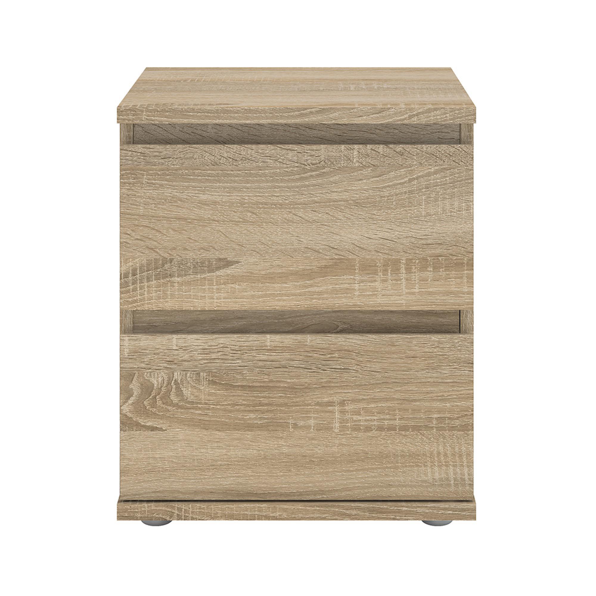 Nova Bedside Cabinet - 2 Drawer - Oak