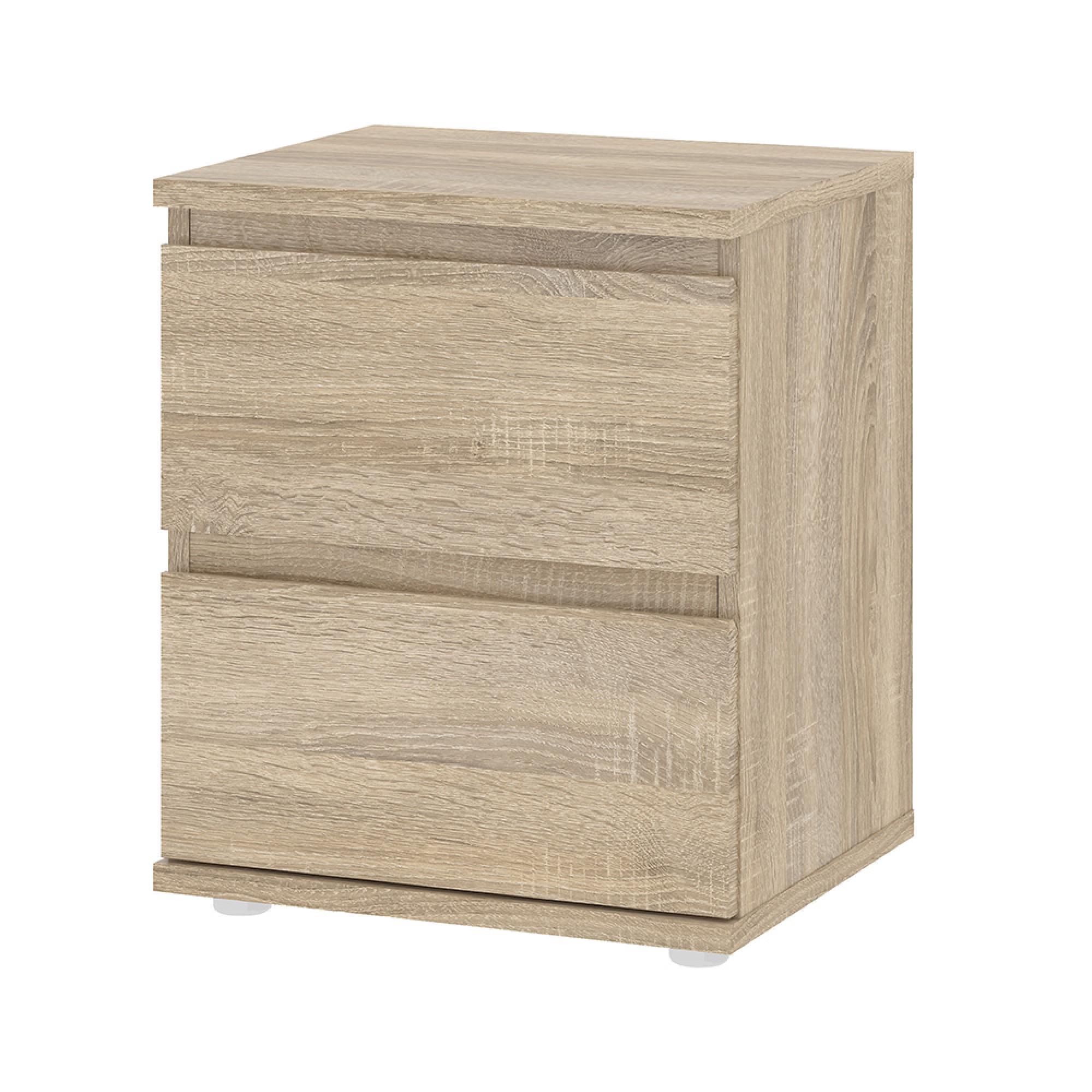 Nova Bedside Cabinet - 2 Drawer - Oak