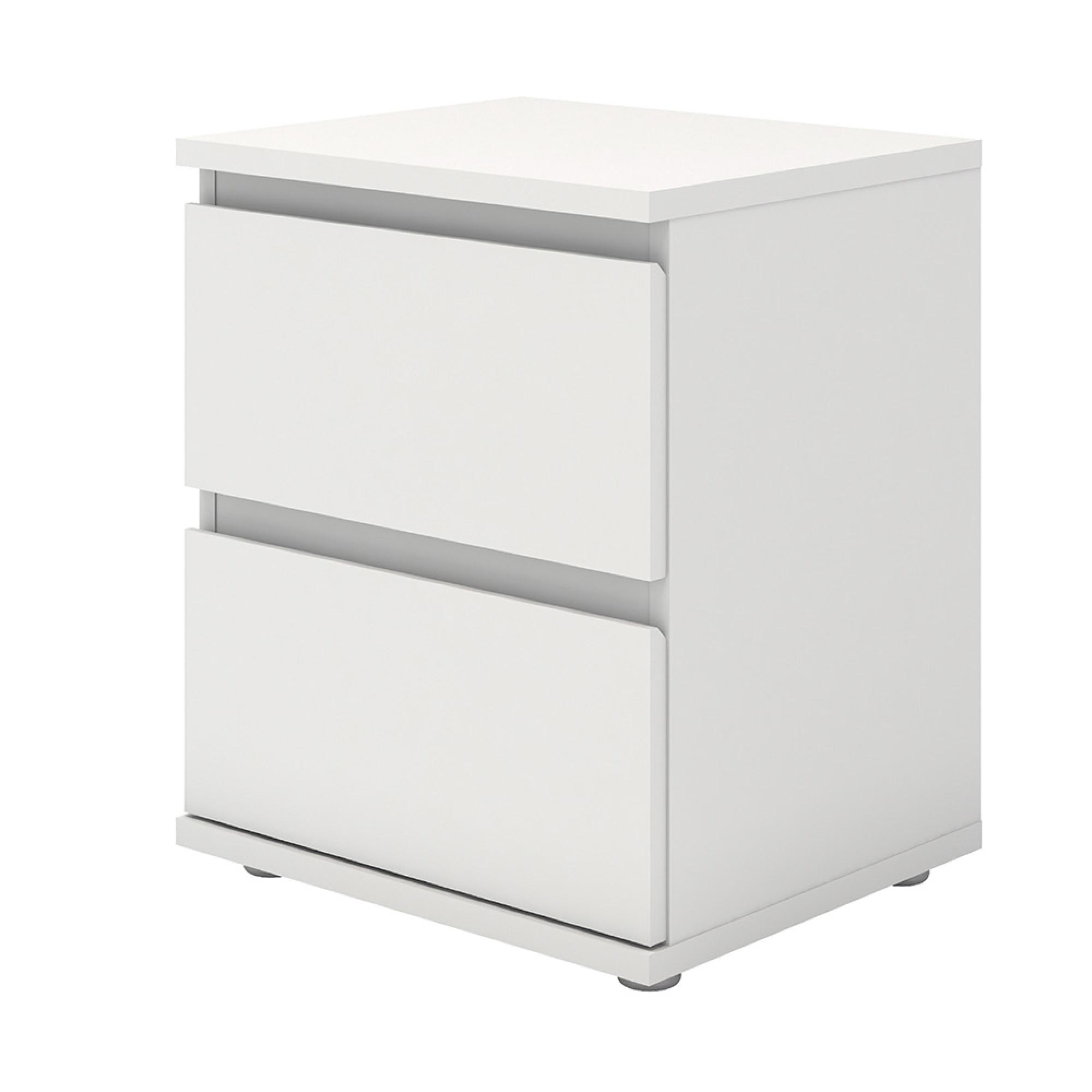 Nova Bedside Cabinet - 2 Drawer - White