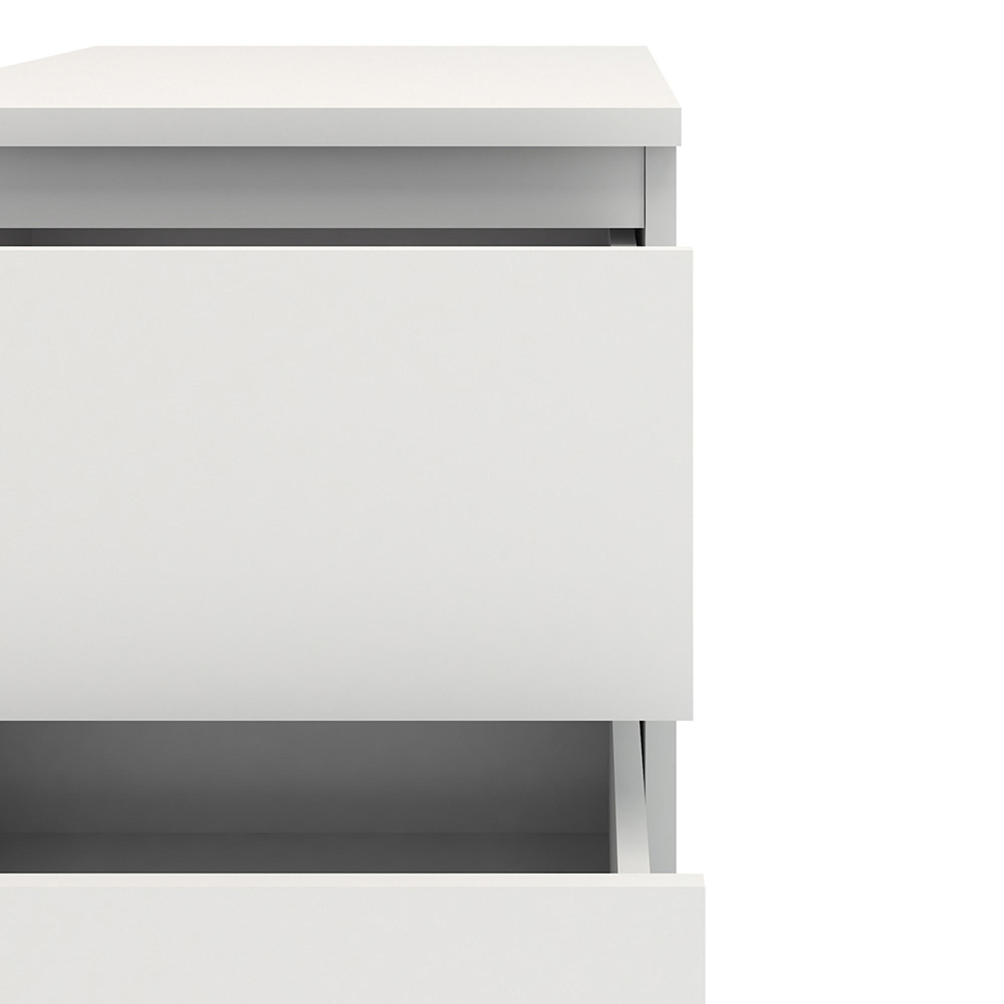 Nova Bedside Cabinet - 2 Drawer - White