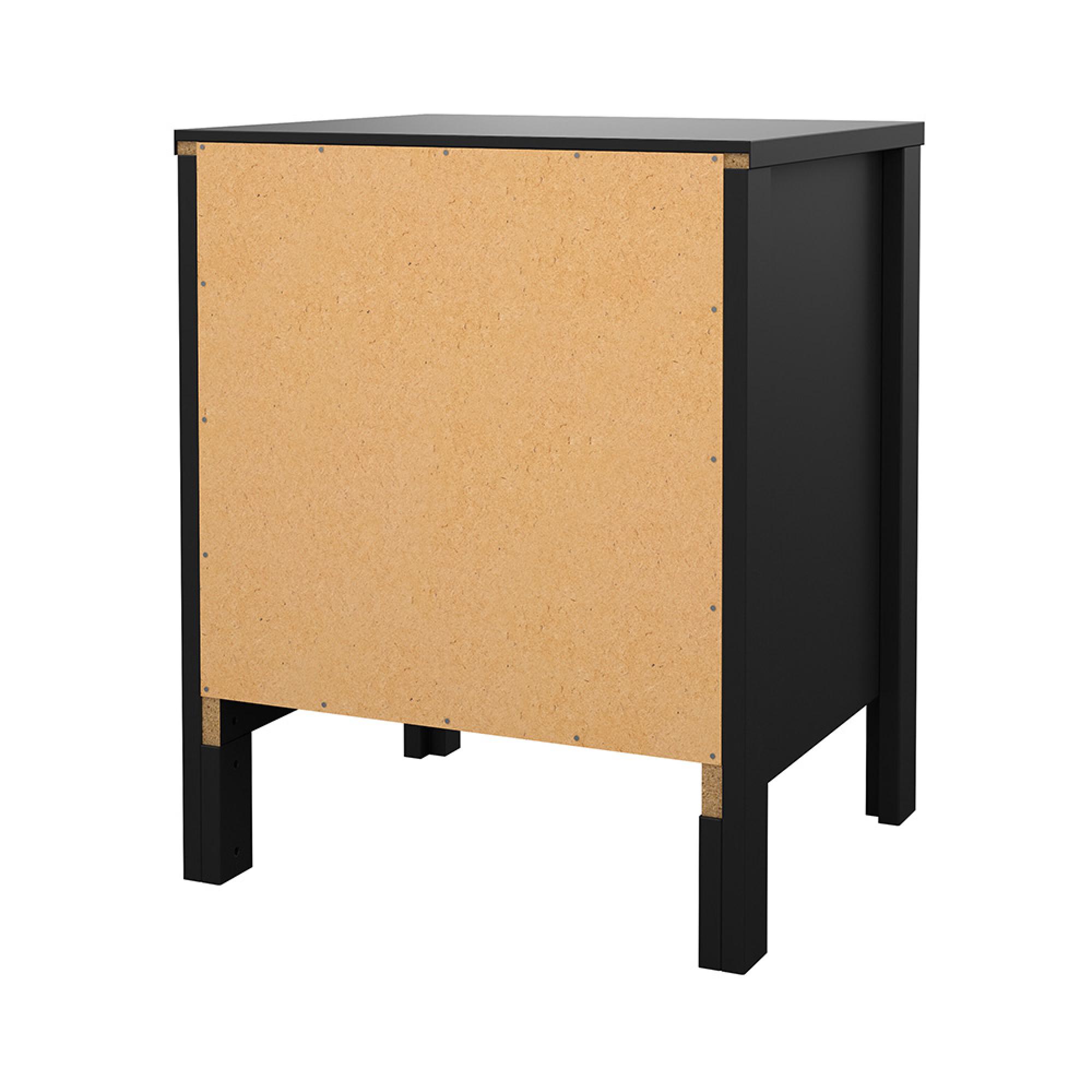 Barcelona Bedside Cabinet - 2 Drawer - Black