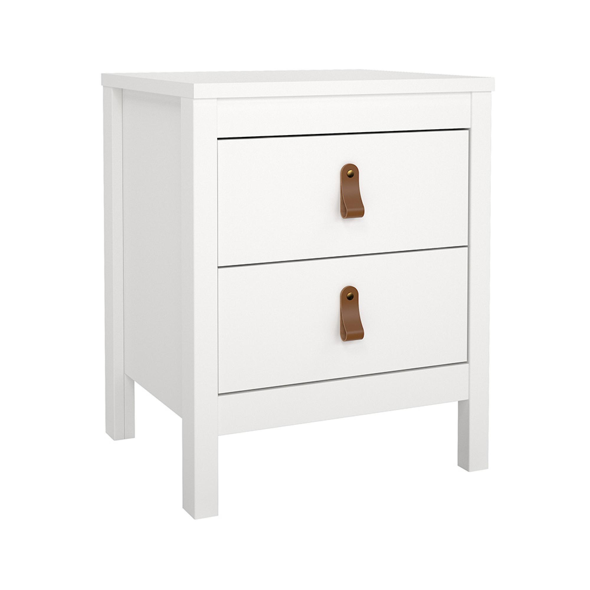 Barcelona Bedside Cabinet - 2 Drawer - White