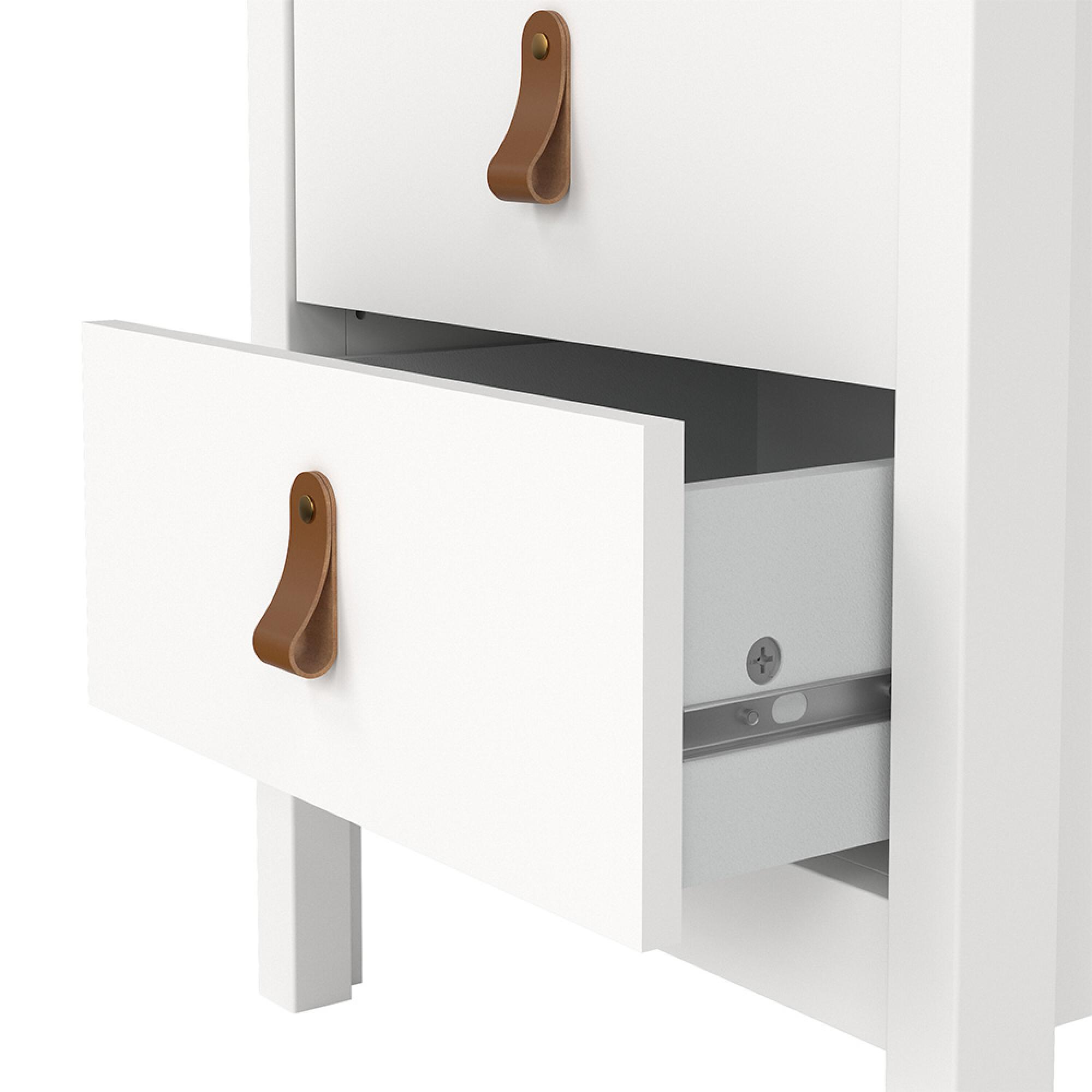 Barcelona Bedside Cabinet - 2 Drawer - White