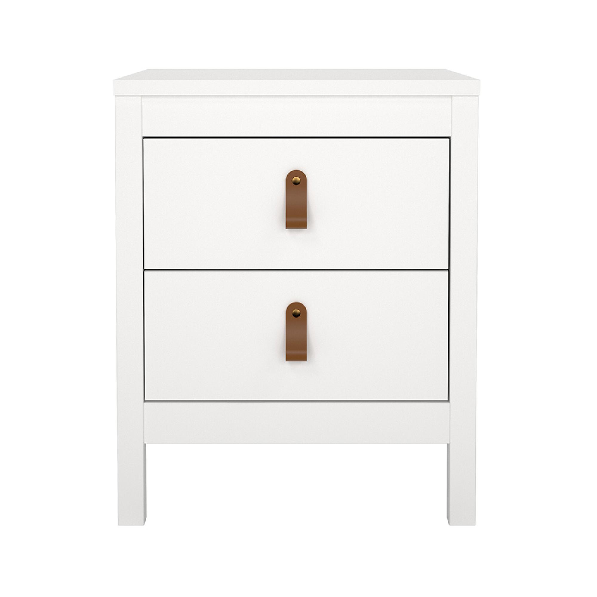 Barcelona Bedside Cabinet - 2 Drawer - White