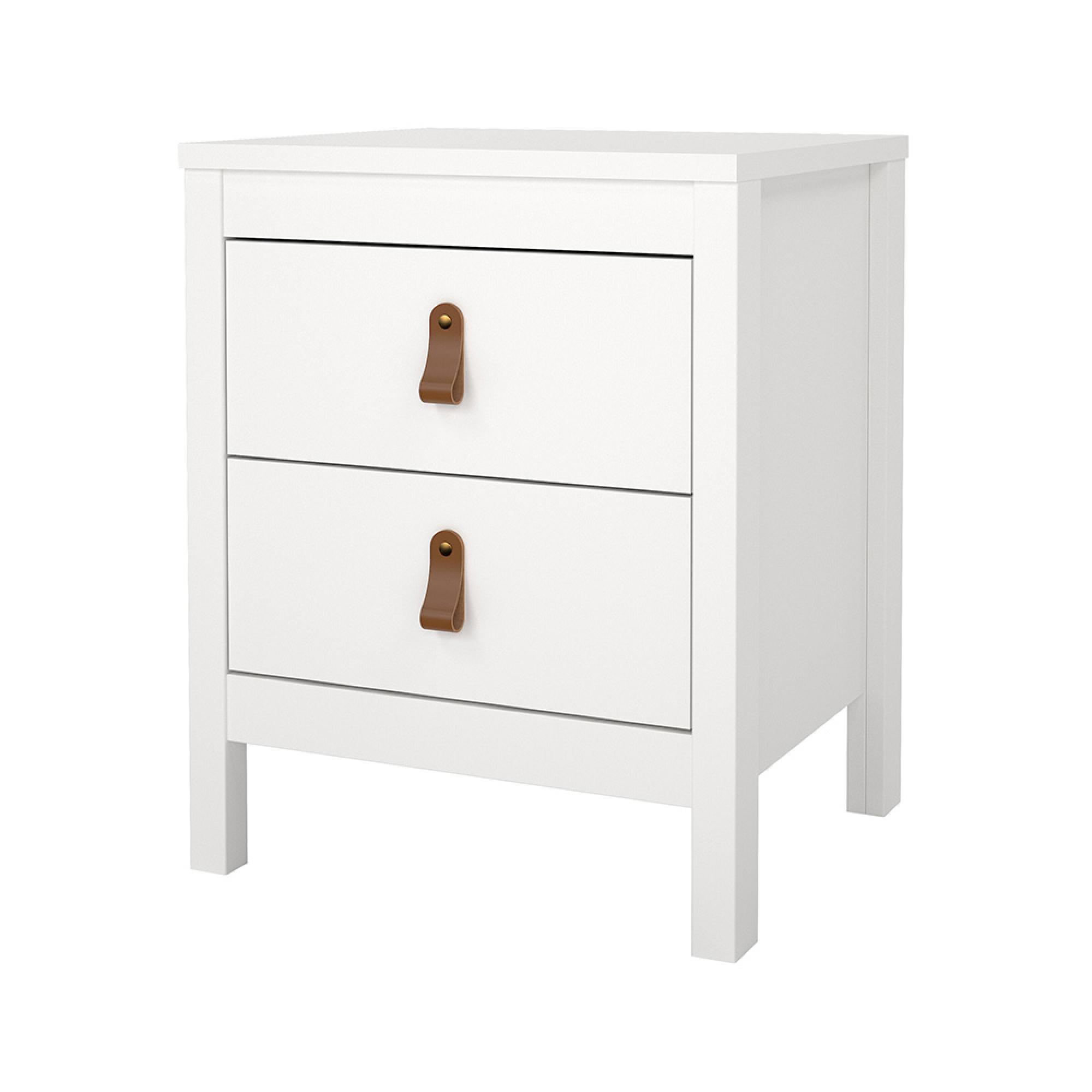 Barcelona Bedside Cabinet - 2 Drawer - White