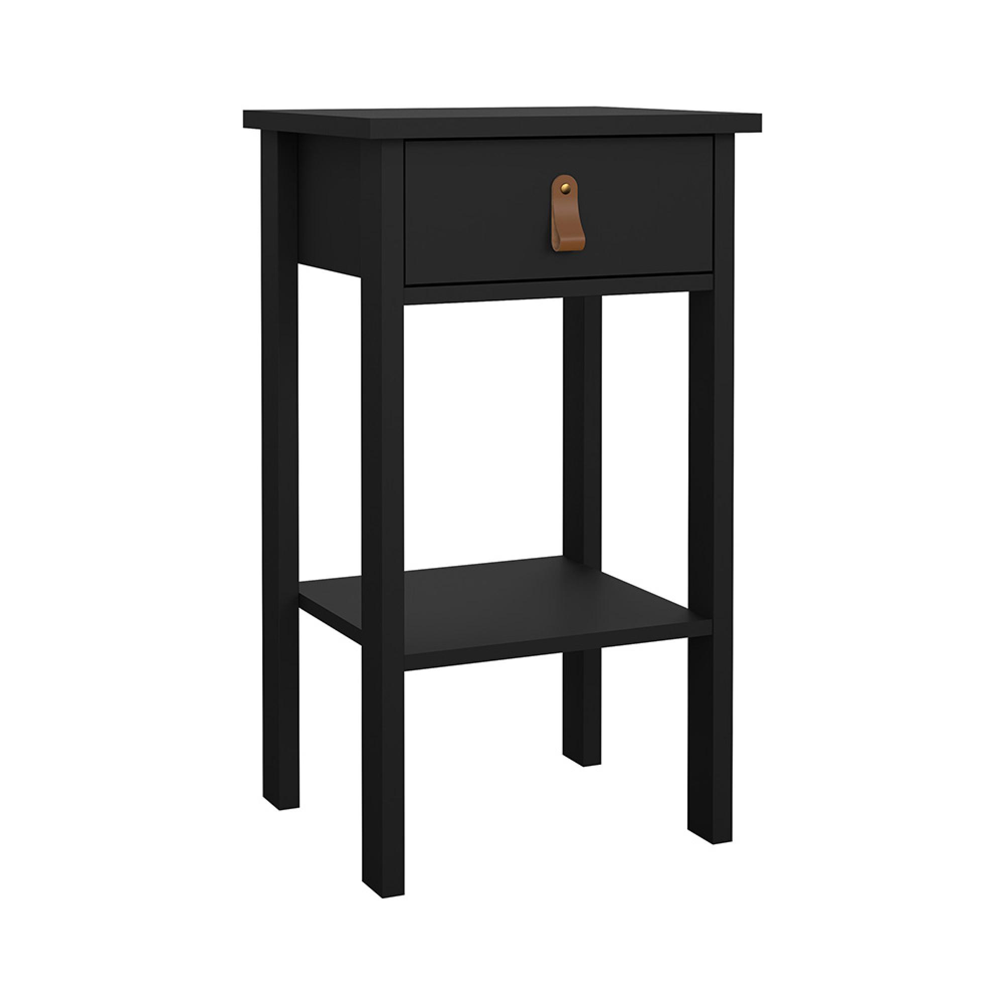 Barcelona Bedside Table - 1 Drawer - Matt Black