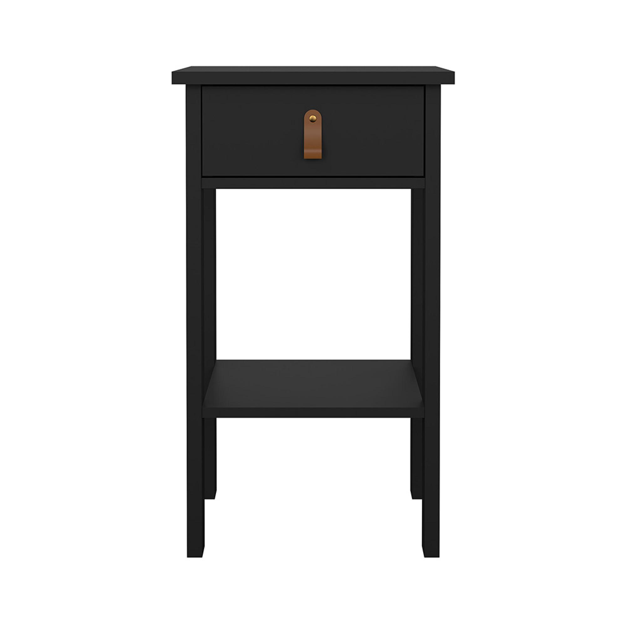 Barcelona Bedside Table - 1 Drawer - Matt Black