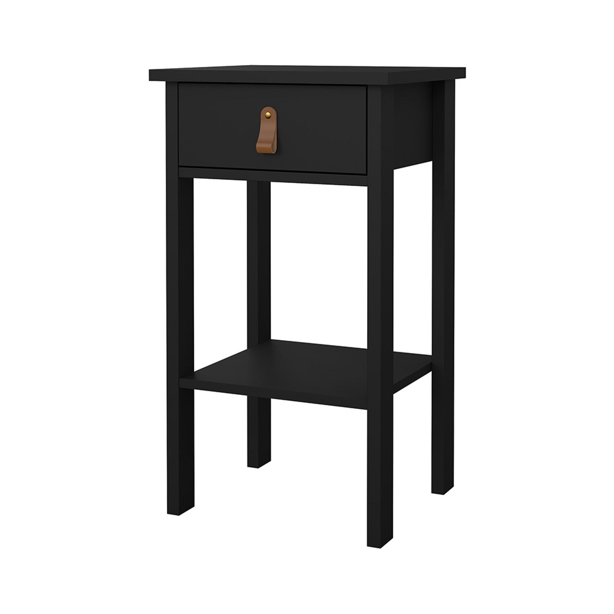 Barcelona Bedside Table - 1 Drawer - Matt Black