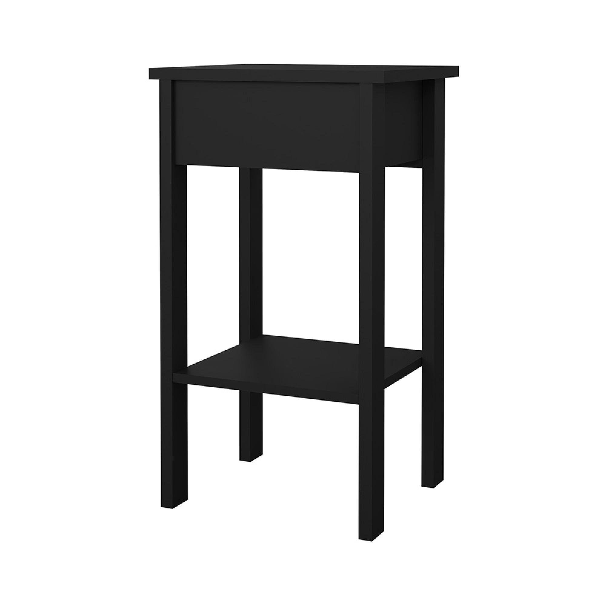 Barcelona Bedside Table - 1 Drawer - Matt Black
