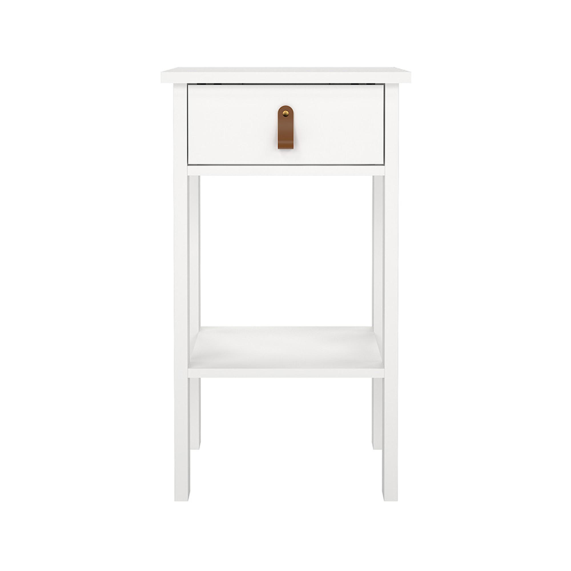 Barcelona Bedside Table - 1 Drawer - White