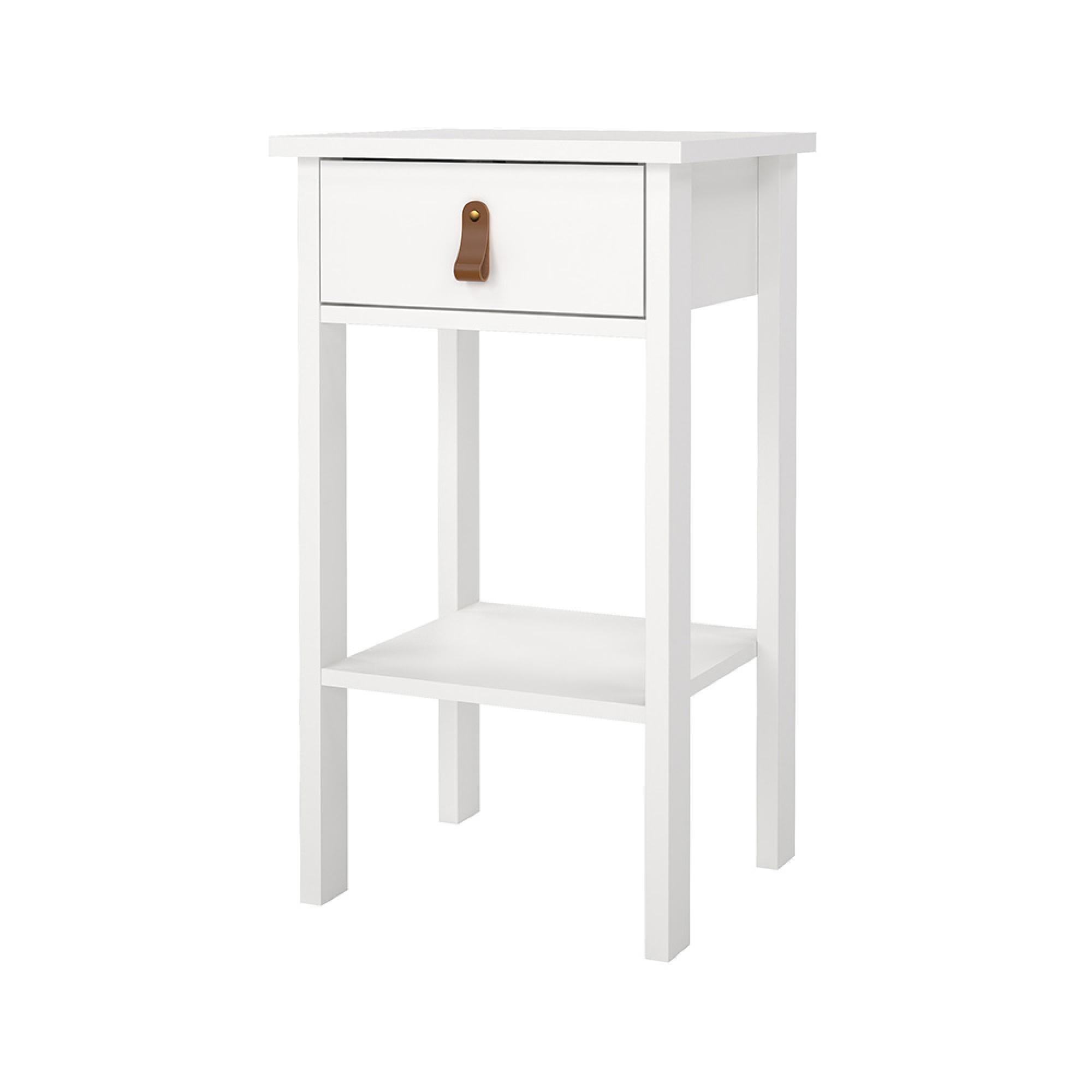 Barcelona Bedside Table - 1 Drawer - White