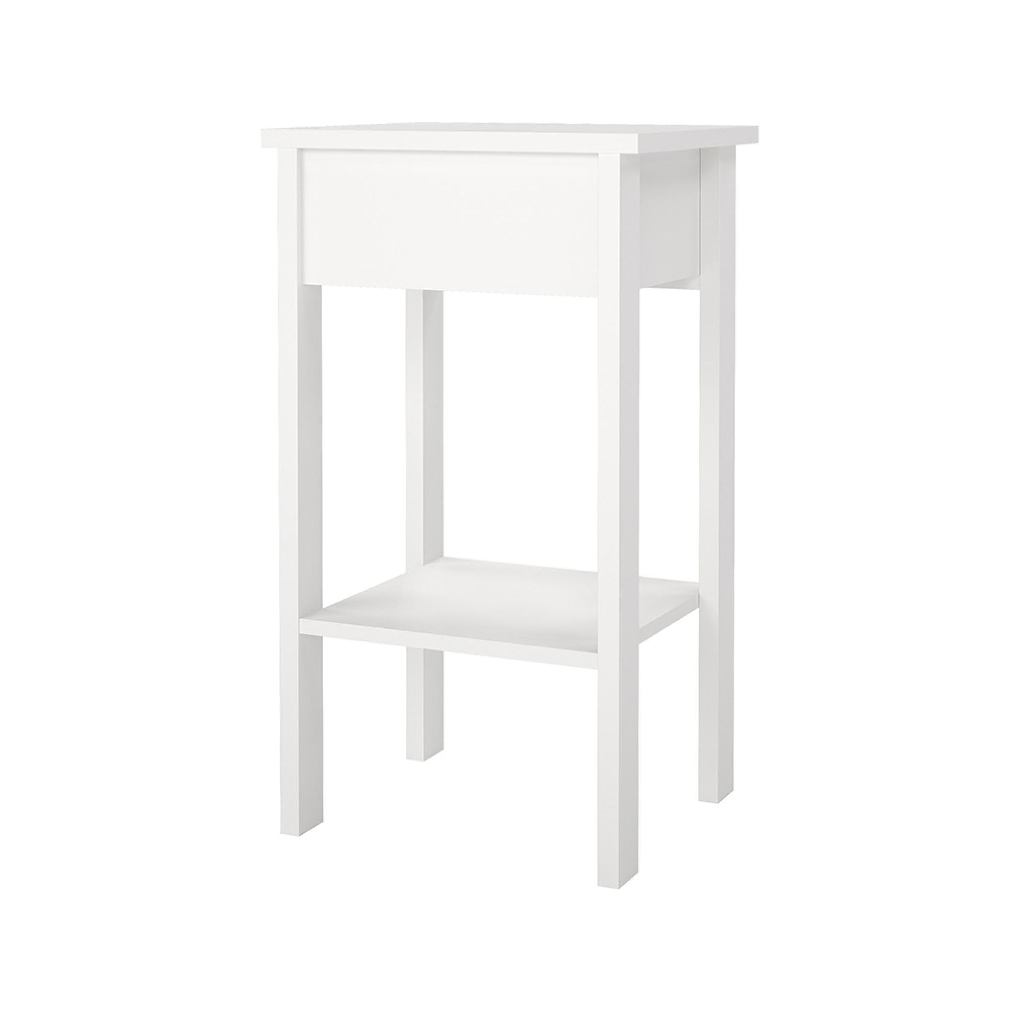 Barcelona Bedside Table - 1 Drawer - White