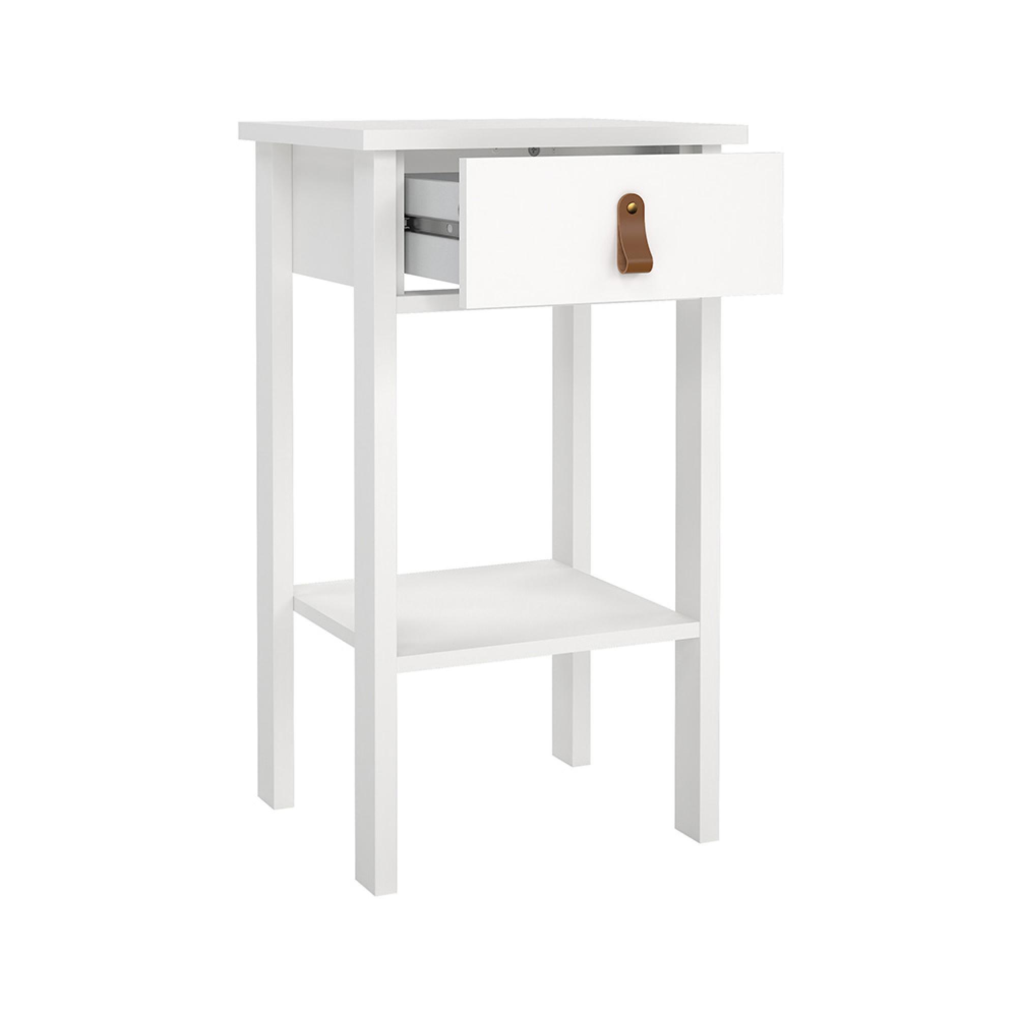 Barcelona Bedside Table - 1 Drawer - White