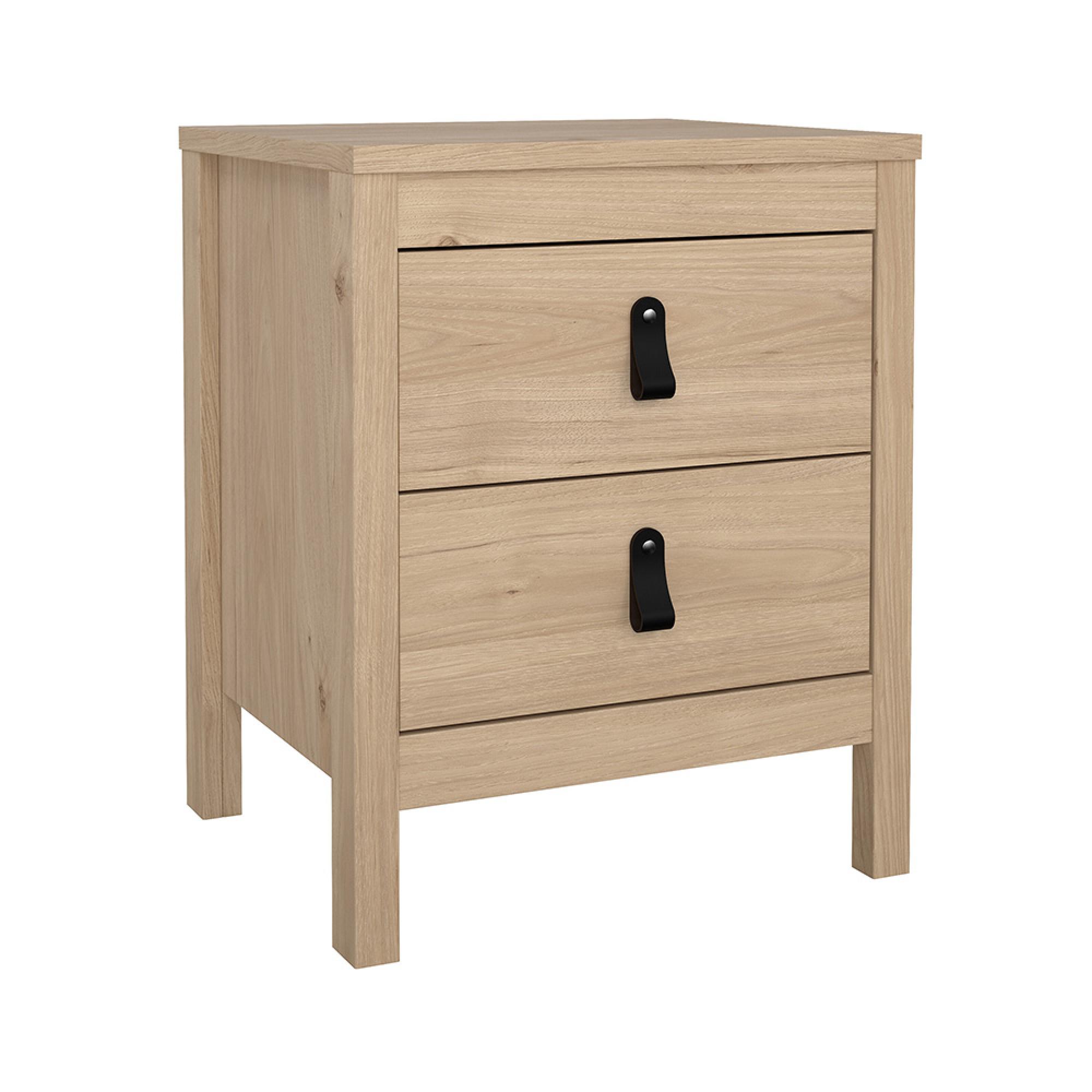 Barcelona Bedside Table - 2 Drawer - Jackson Hickory Oak